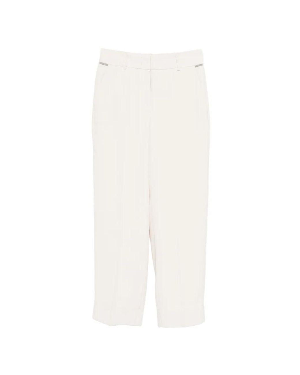 Peserico White Concealed Fastening Tailored Trousers