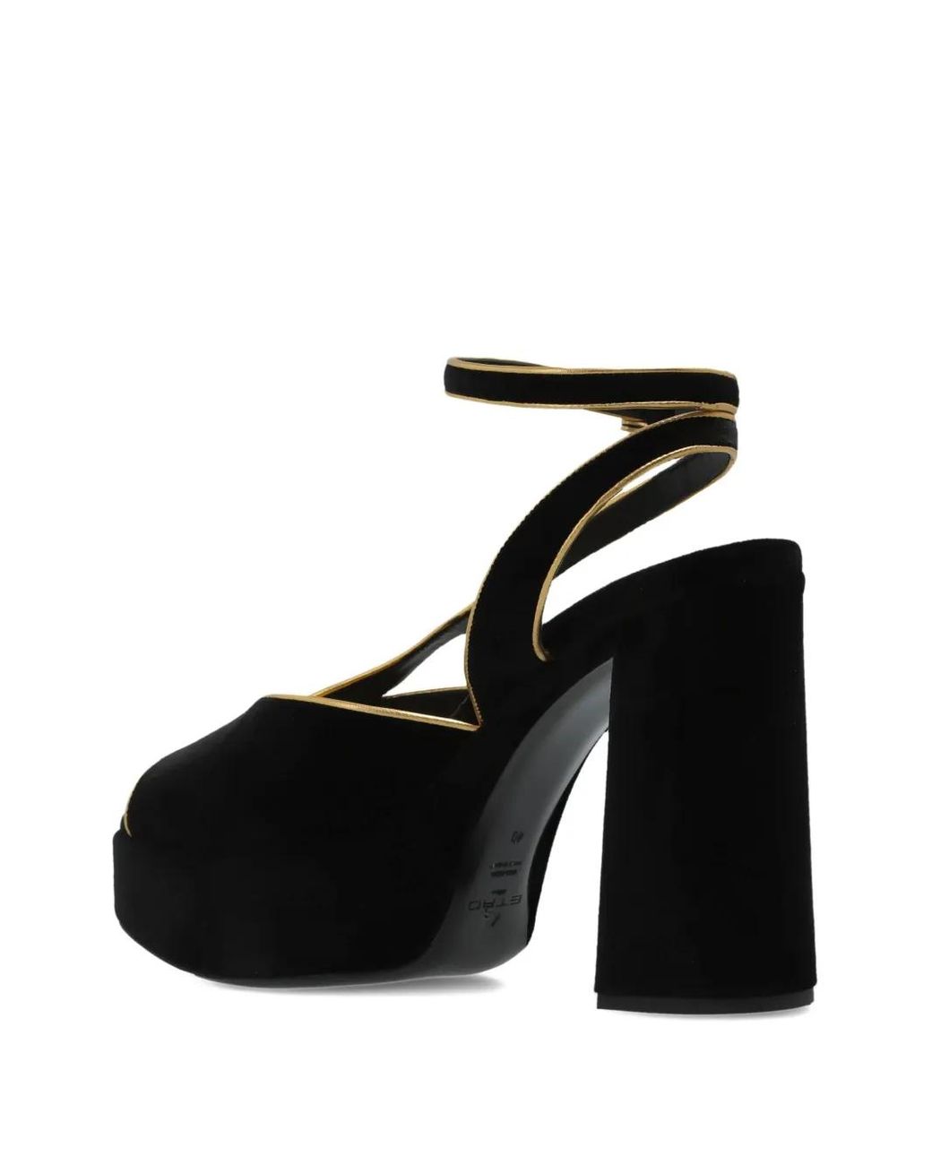 Etro Black Velvet Platform Sandals
