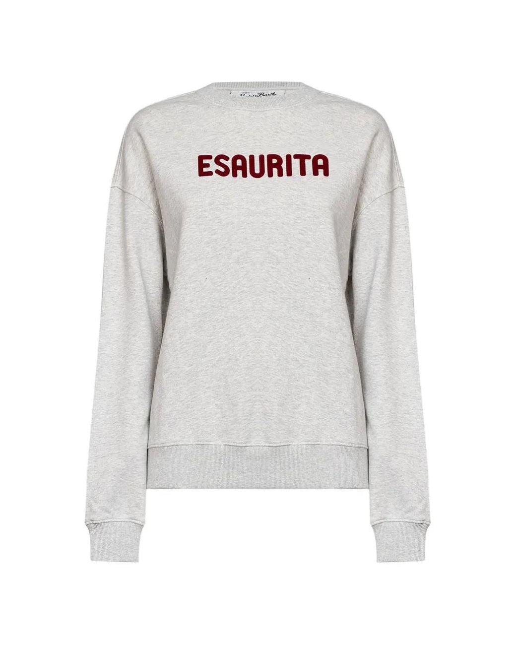 Mc2 Saint Barth White Stardust Sweatshirt With Esaurita Flock Print