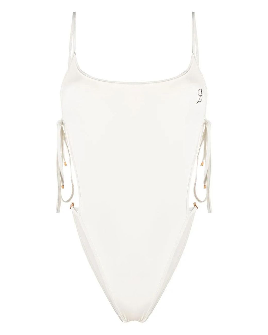 Blumarine White Open Tie Side Swimsuit