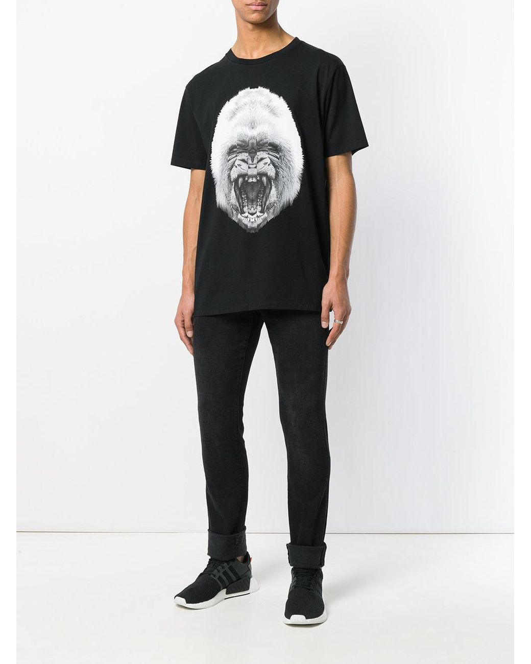 Marcelo Burlon Gorilla Cotton T-shirt in Black for Men | Lyst