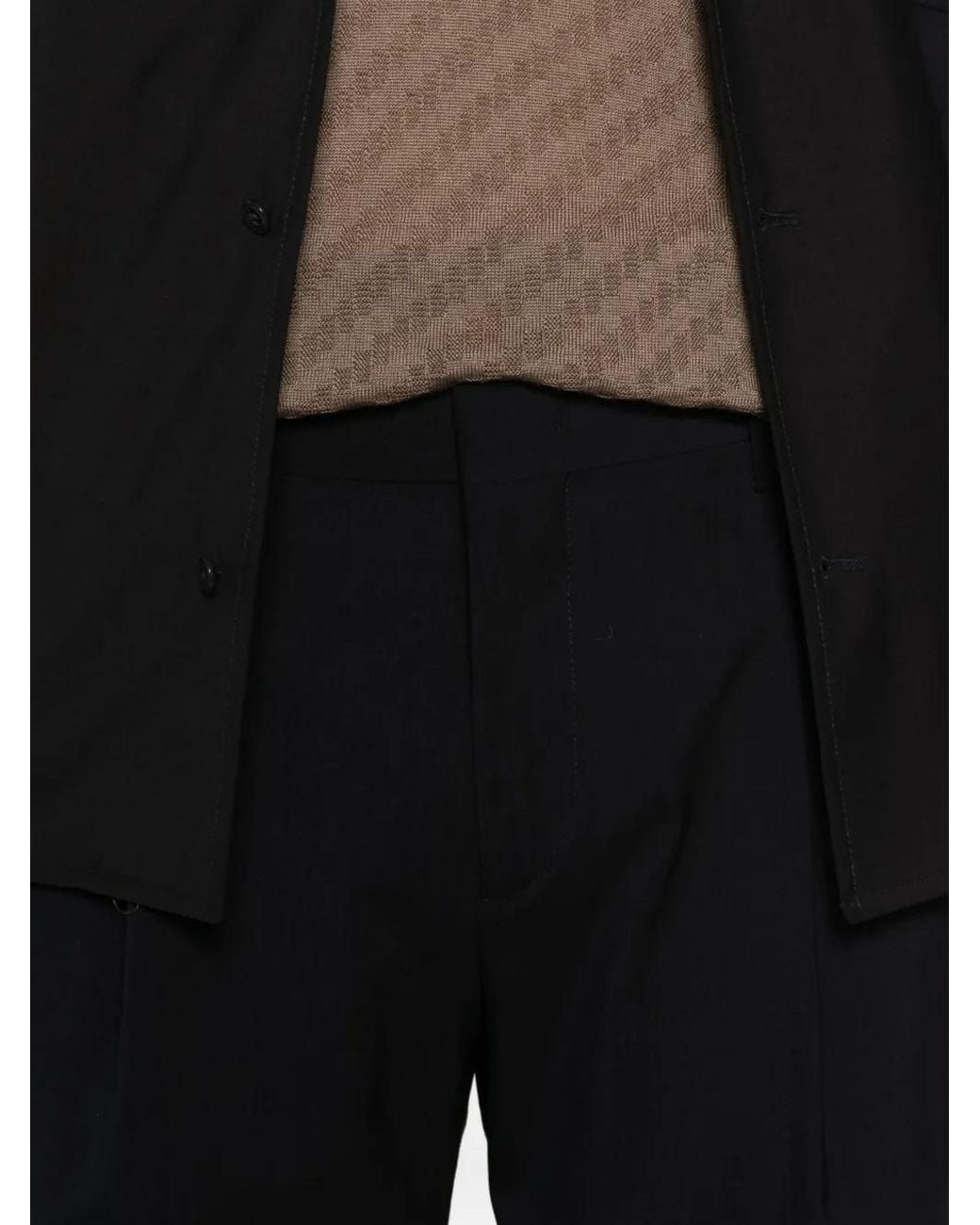 Briglia 1949 Black Tiberio Pleated Turn-Up Trousers for men