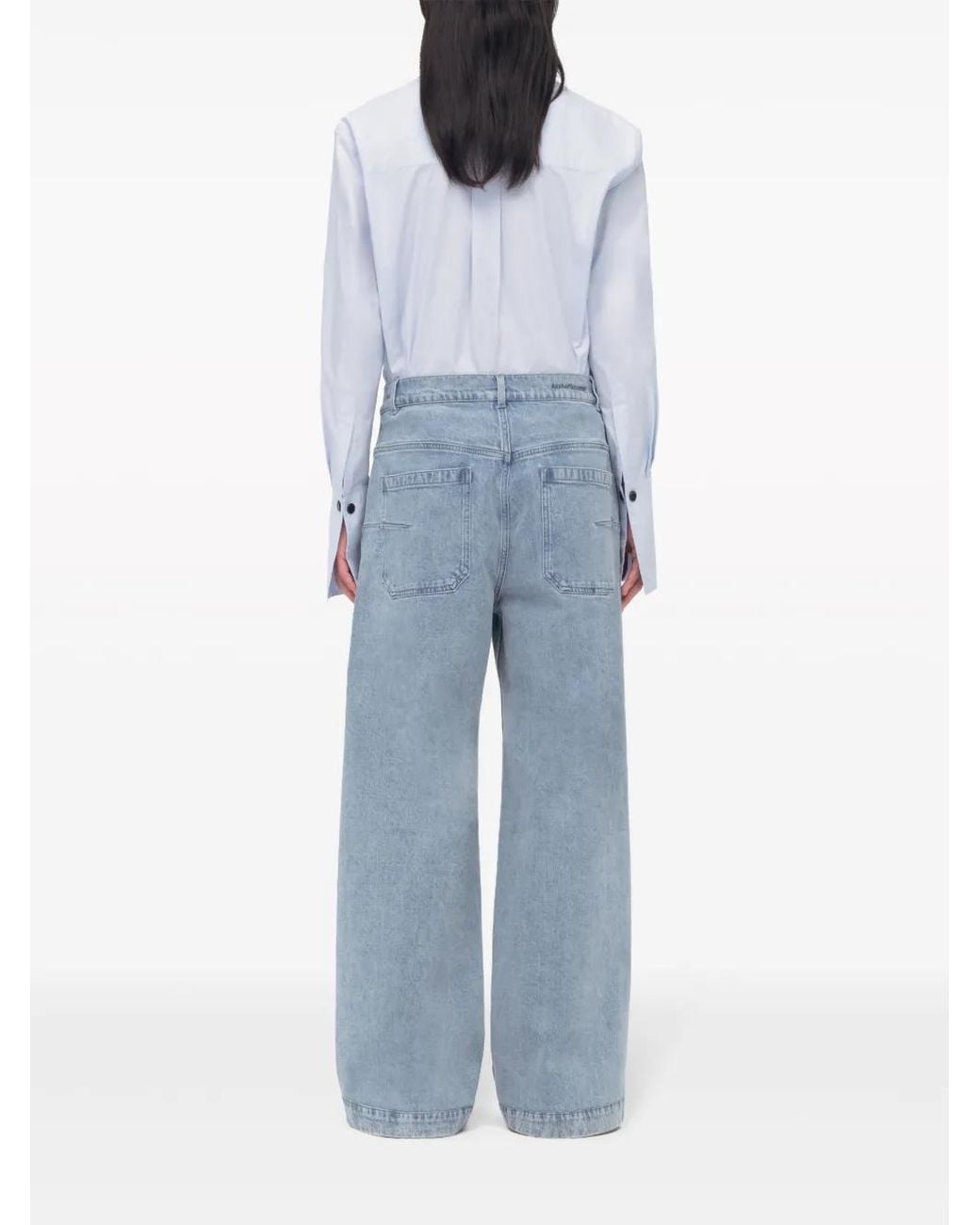 Another Tomorrow Blue Wide-Leg Jeans
