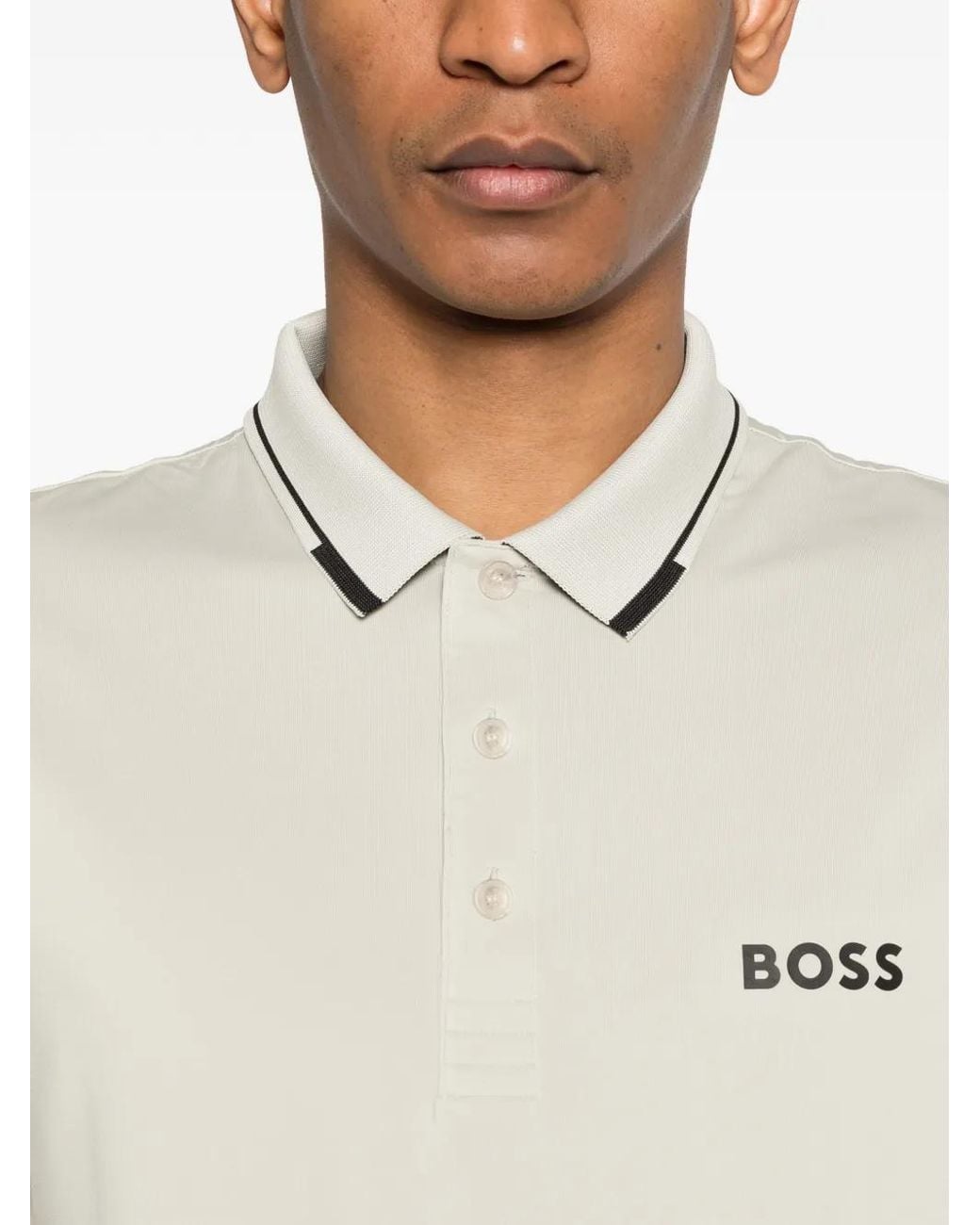 Boss White Polo À Finitions À Logo for men