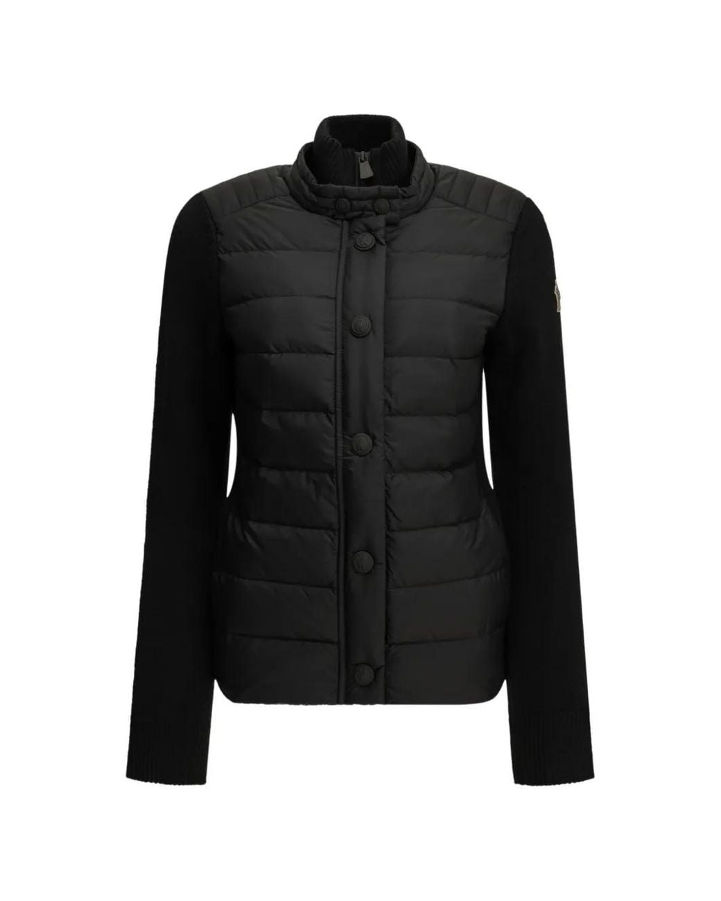 Moncler Black Quilted Knitted Jacket