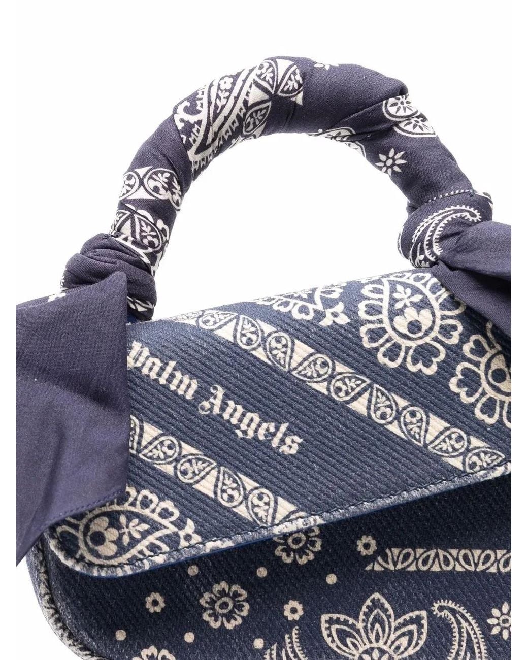 Palm Angels Blue Mini Crash Tote Bag