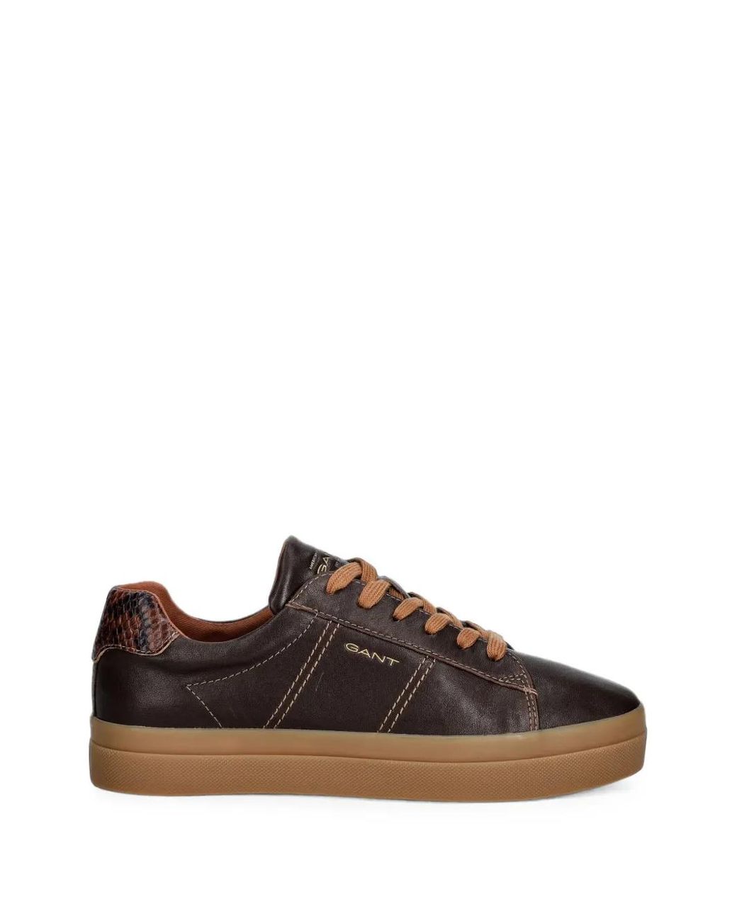 Gant Brown Snake-Effect Panelled Sneakers