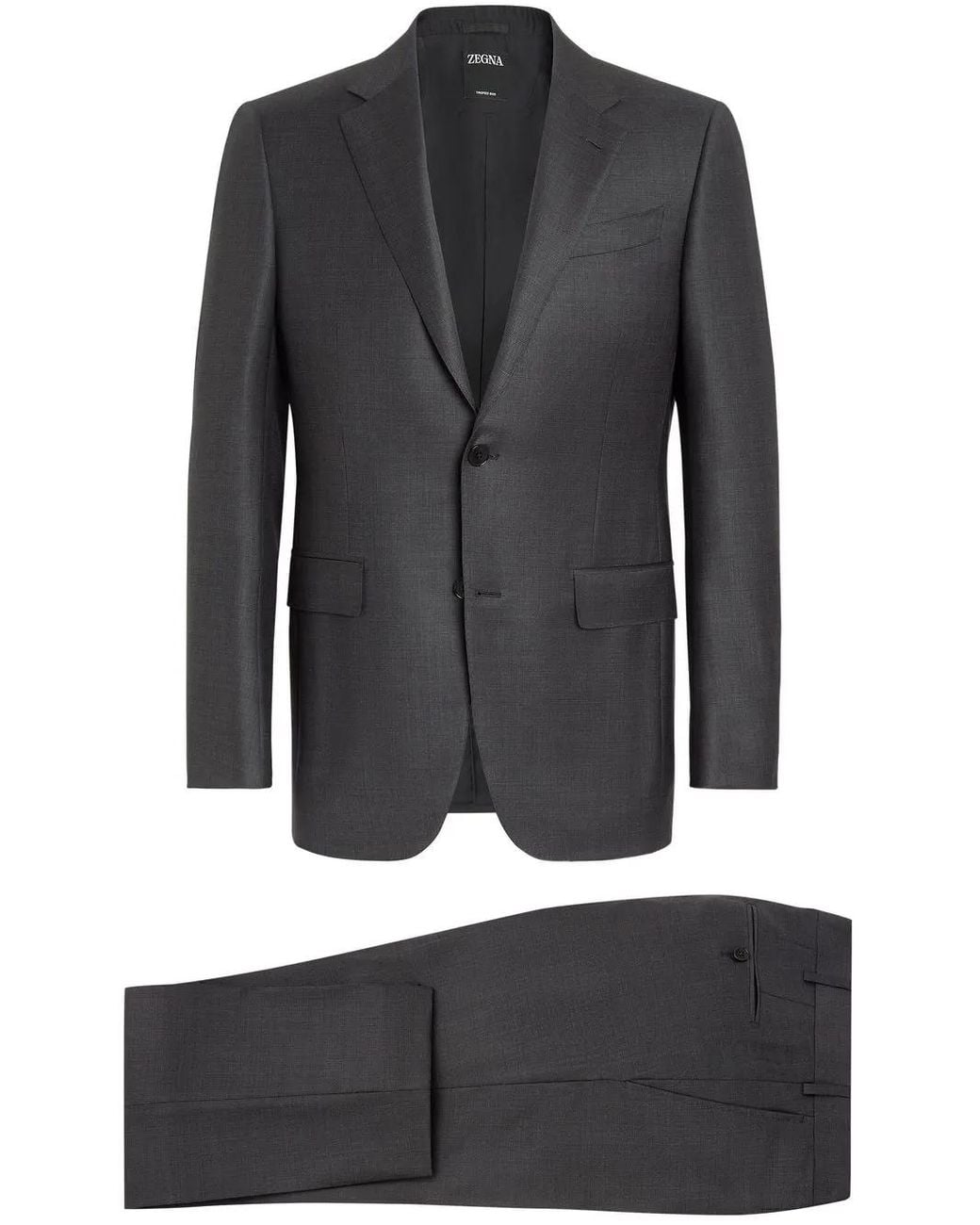 Zegna Black Trofeo Single-Breasted Wool Suit for men
