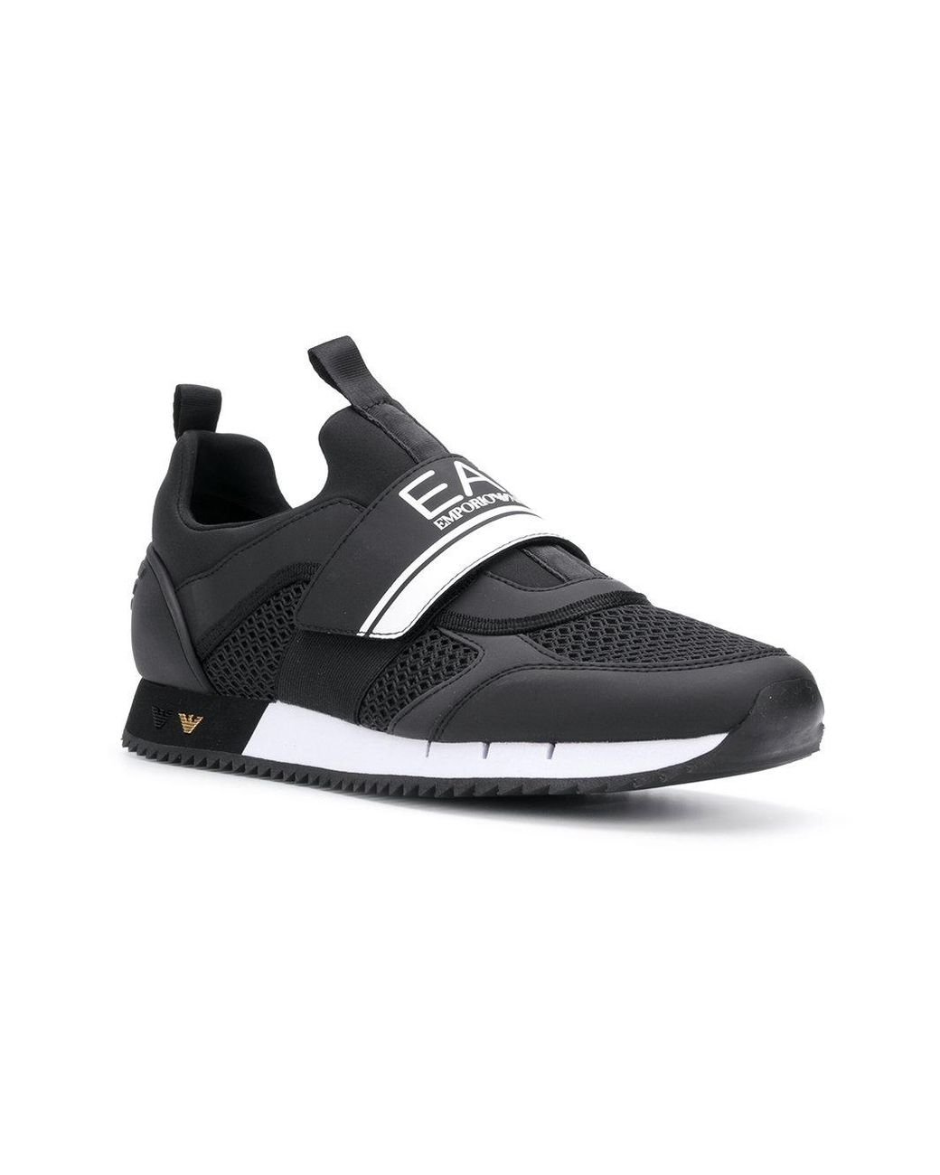 Baskets à fermeture scratch EA7 pour homme en coloris Noir | Lyst