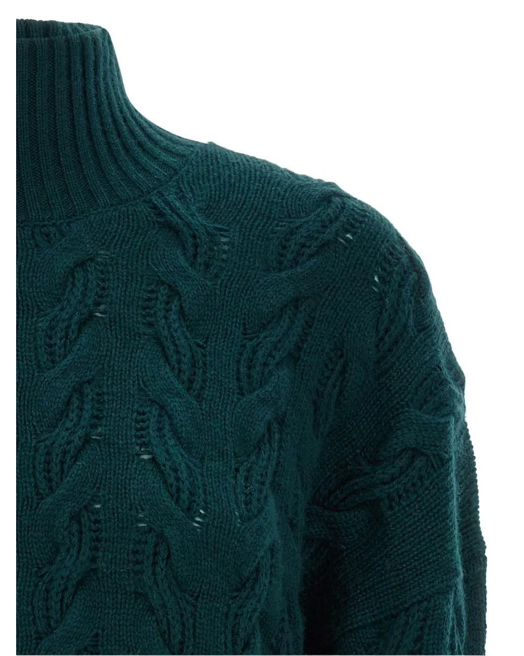 Max Mara Green Cable-Knit Sweater