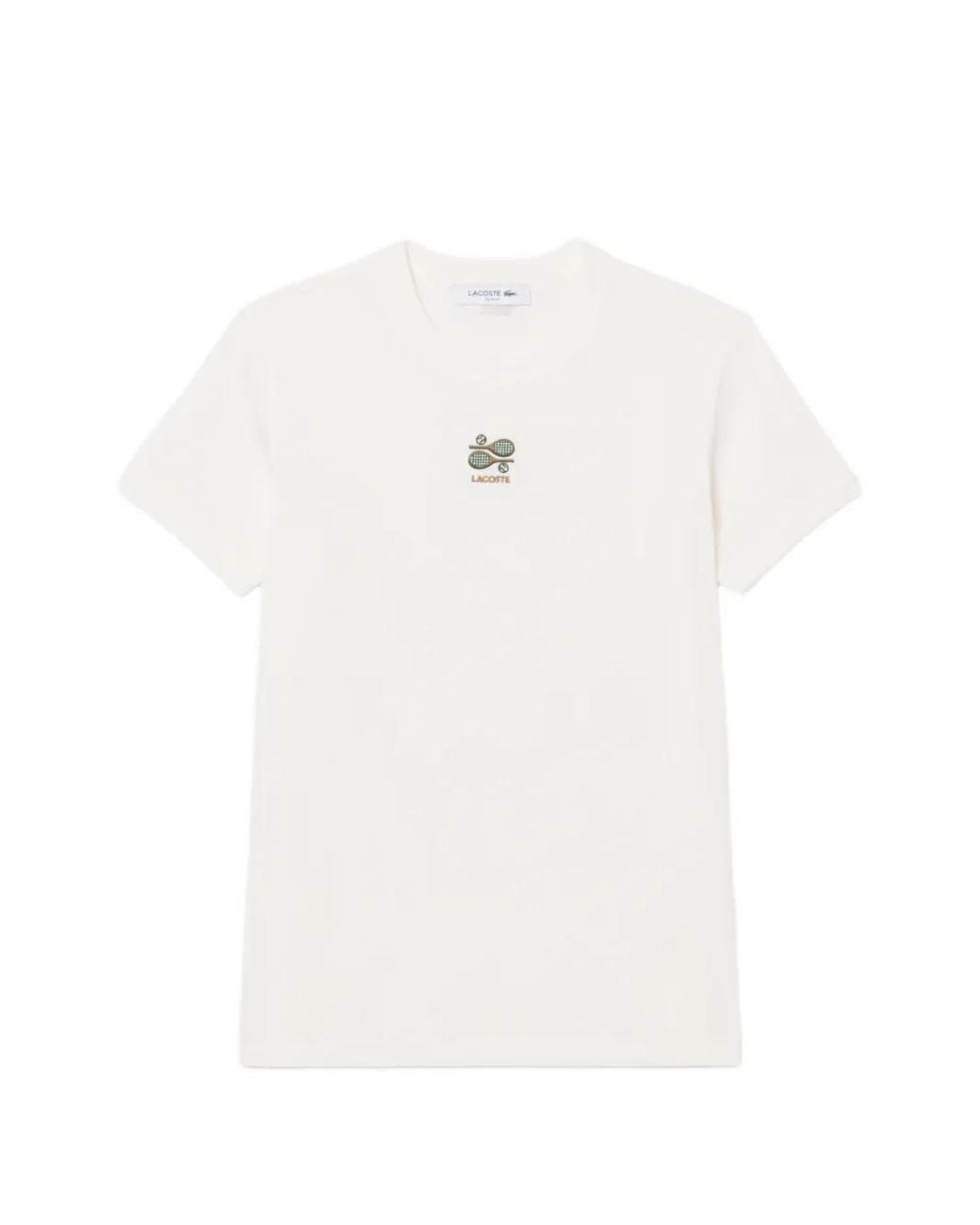 Lacoste White Embroidery Accent Jersey T-Shirt
