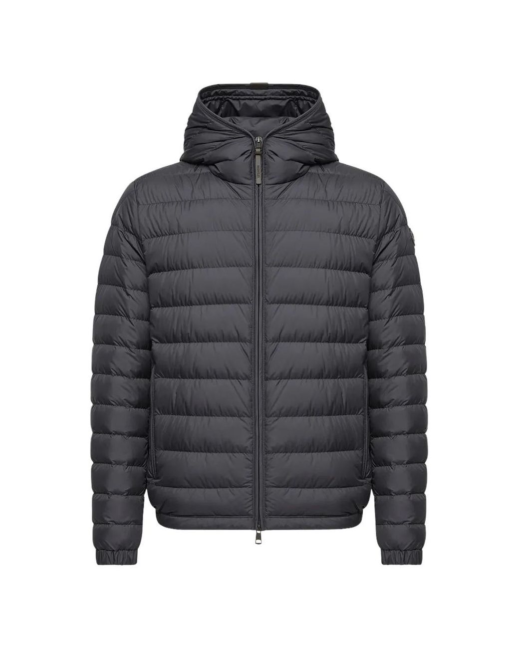 Moncler Gray Solienn Hooded Short Down Jacket for men