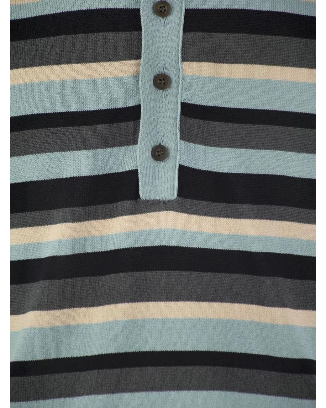 PT Torino Green Striped Short-Sleeve Polo Shirt for men