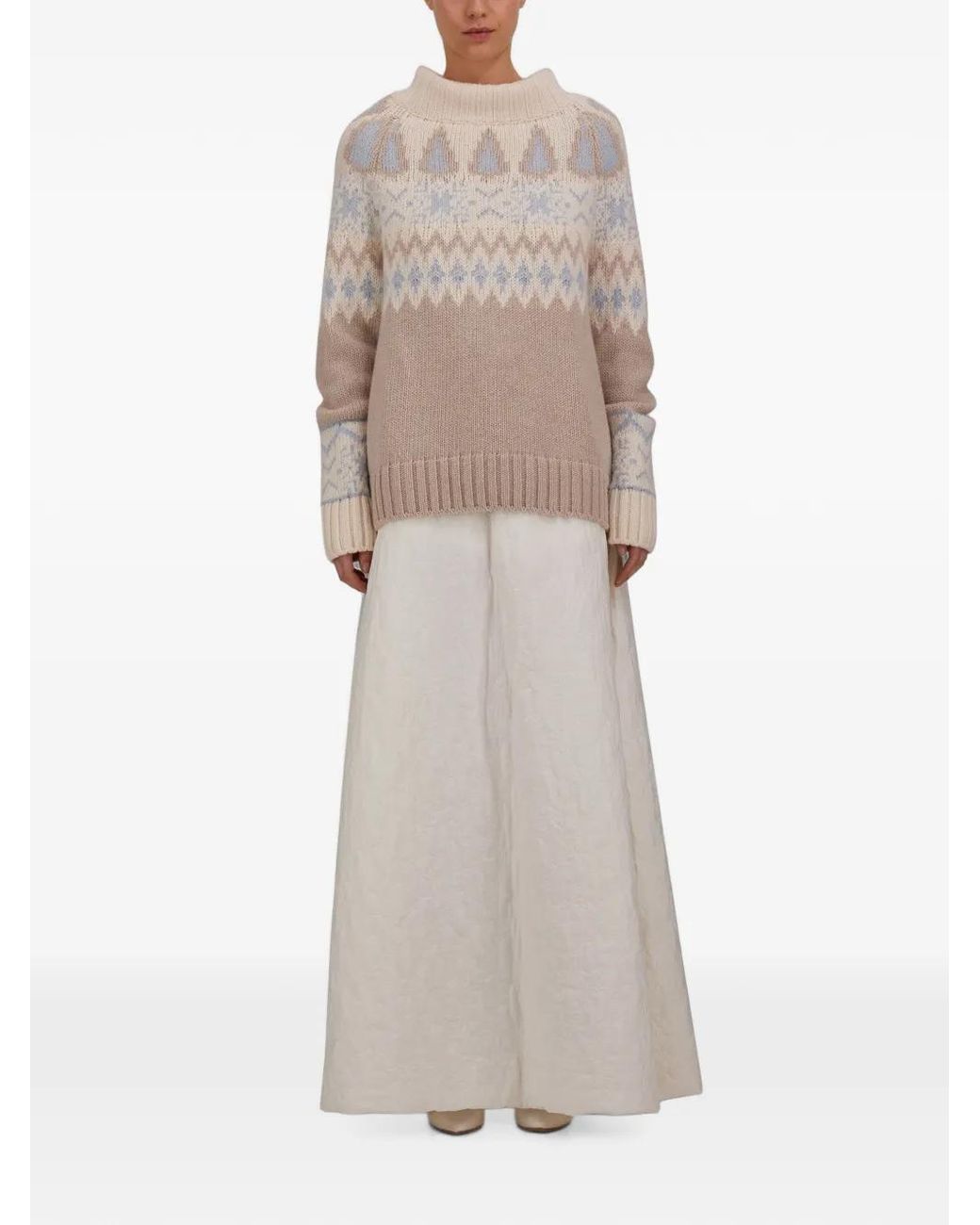 Herno White Padded Drawstring Maxi Skirt