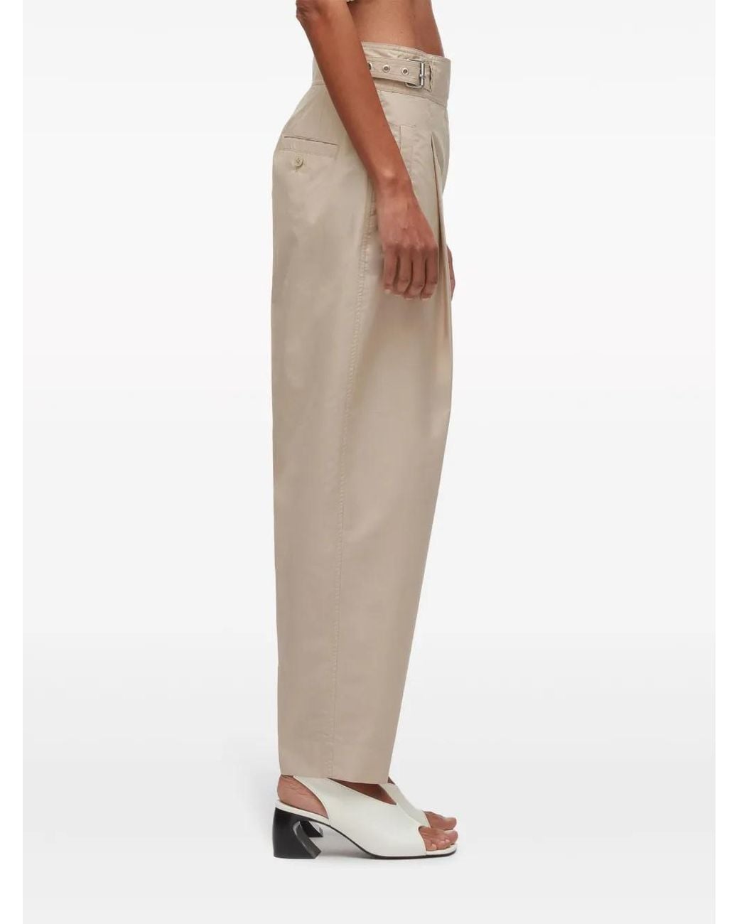 3.1 Phillip Lim Natural Buckled Tapered Trousers