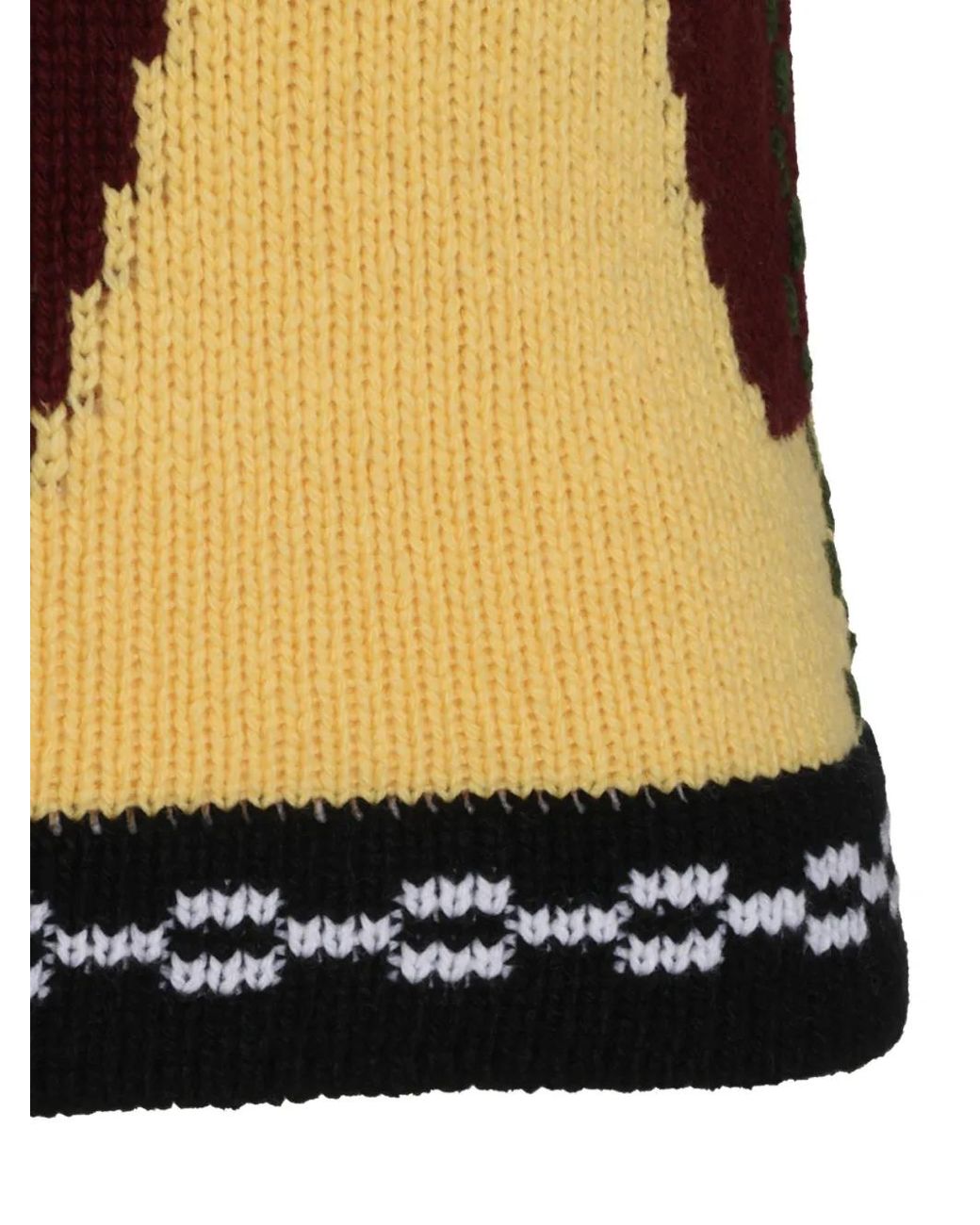 Marni Black Burgundy Wool Layered Vest With M Intarsia
