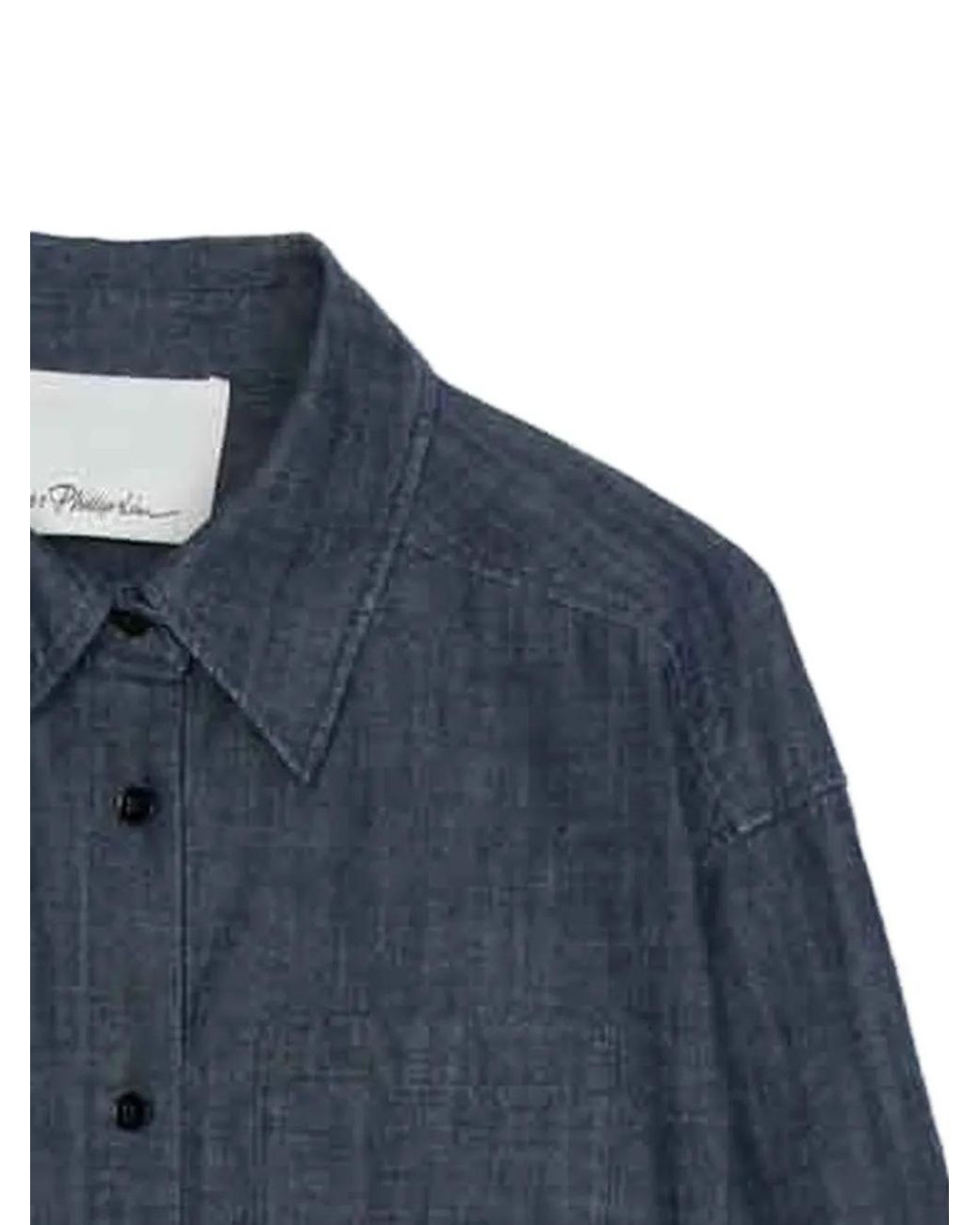 3.1 Phillip Lim Blue Drawstring-Hem Shirt