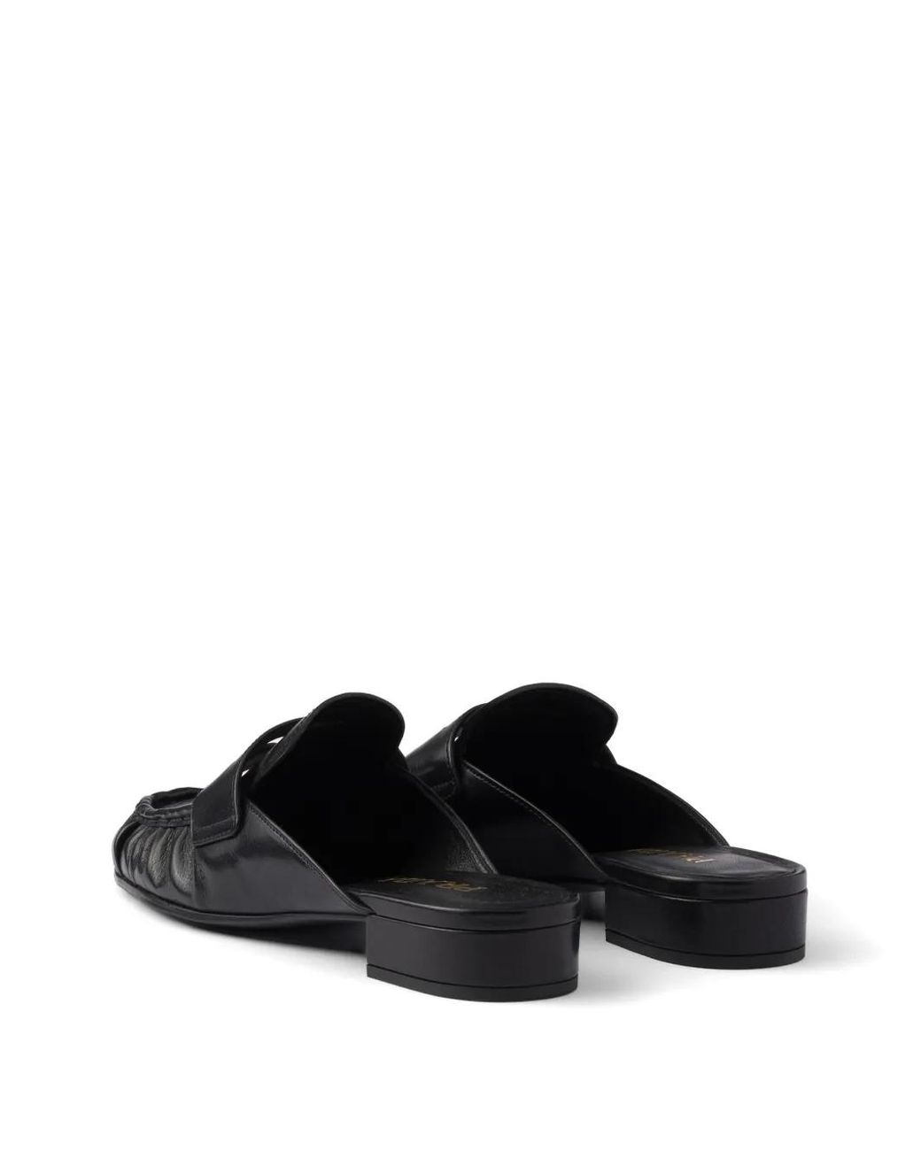 Prada Black Mules En Cuir