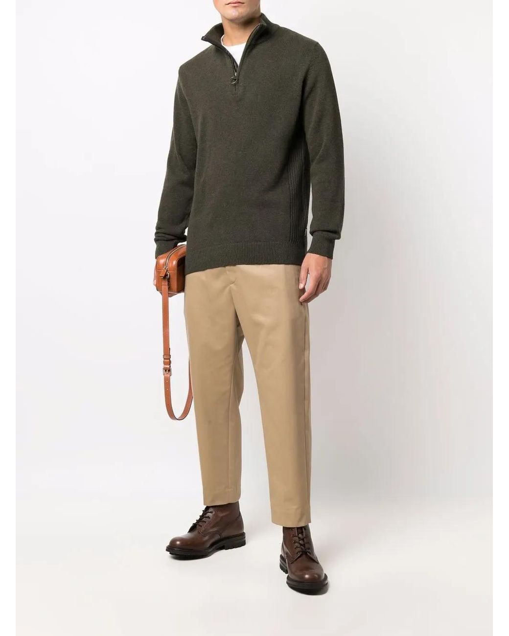 Barbour Gray Holden Half Zip Knitwear for men
