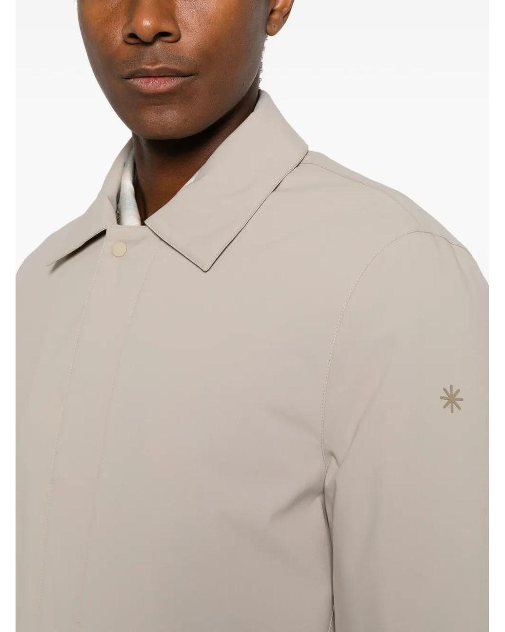 Manuel Ritz Natural Single-Breasted Zip-Up Coat for men