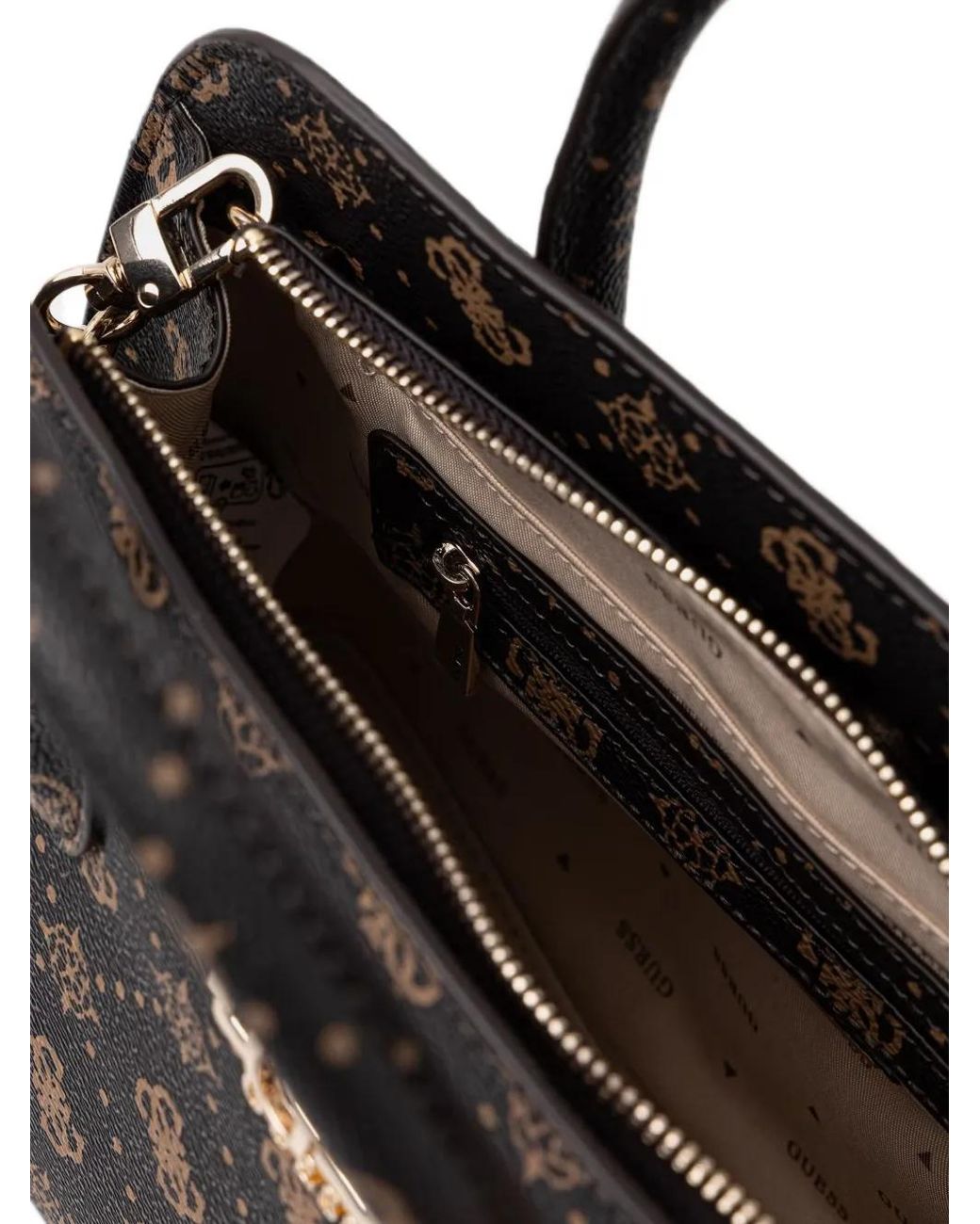 Guess Black Emelie Logo-Print Zip-Fastening Tote Bag