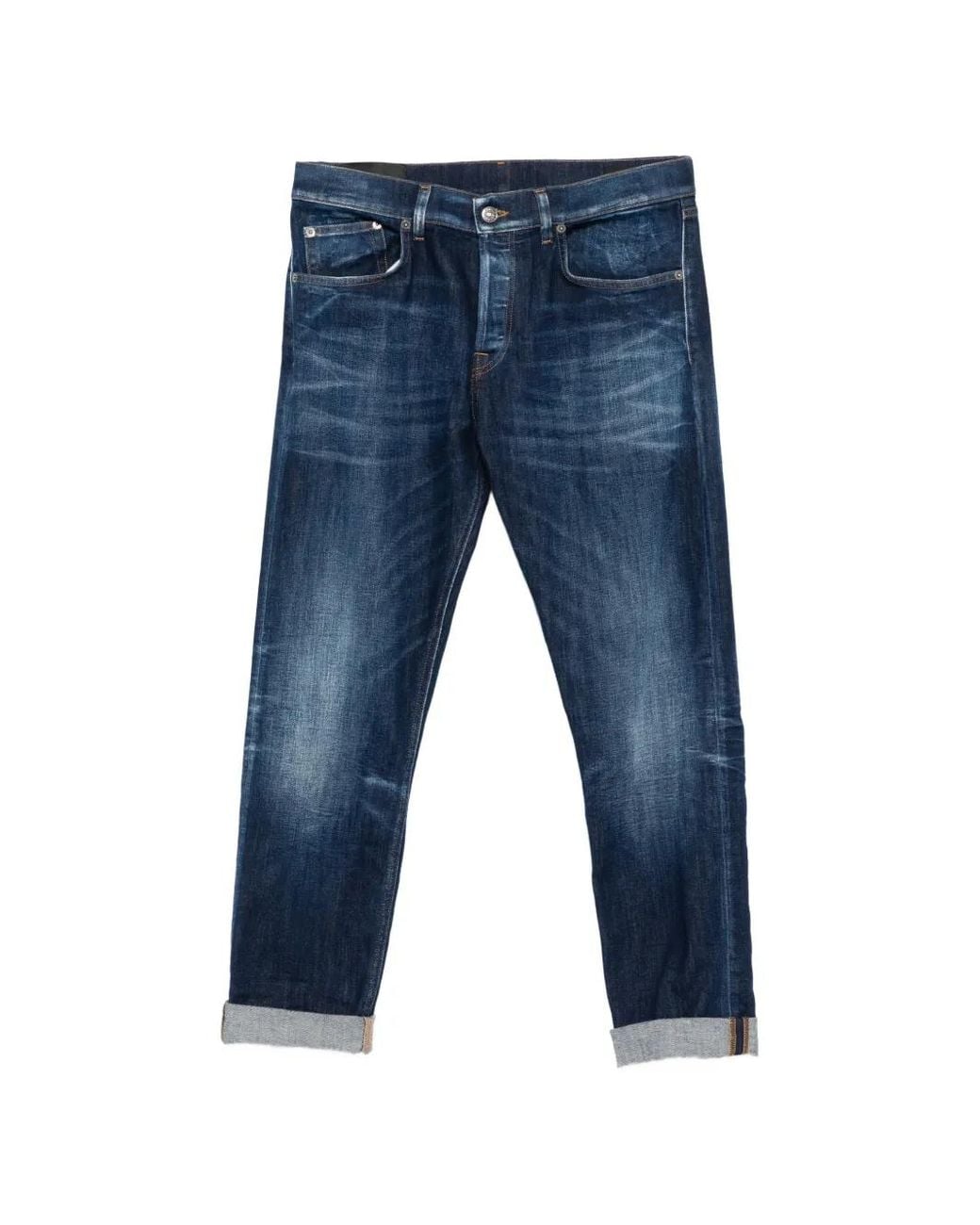 Dondup Blue Button Denim Jeans for men