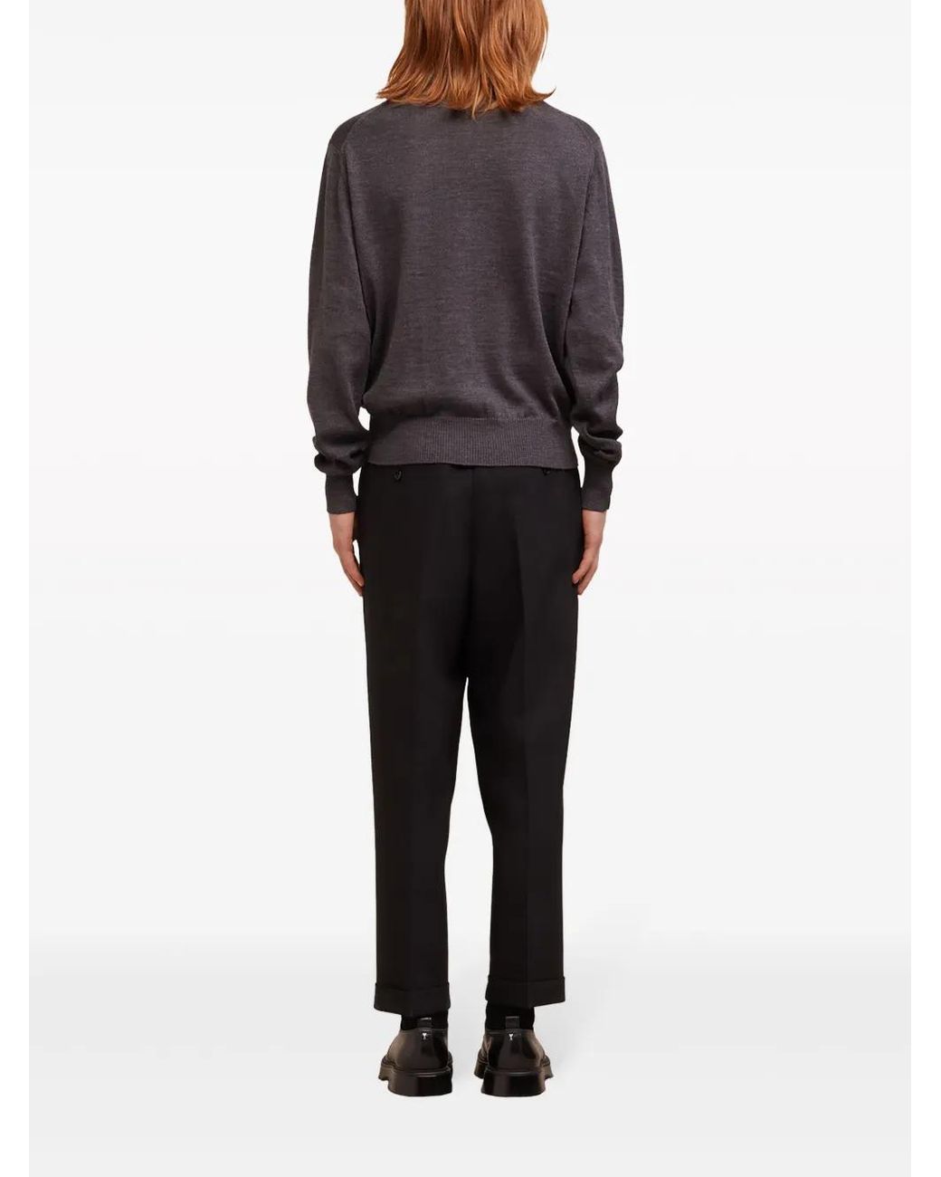 AMI Gray Ami De Coeur Turtleneck Wool Jumper for men