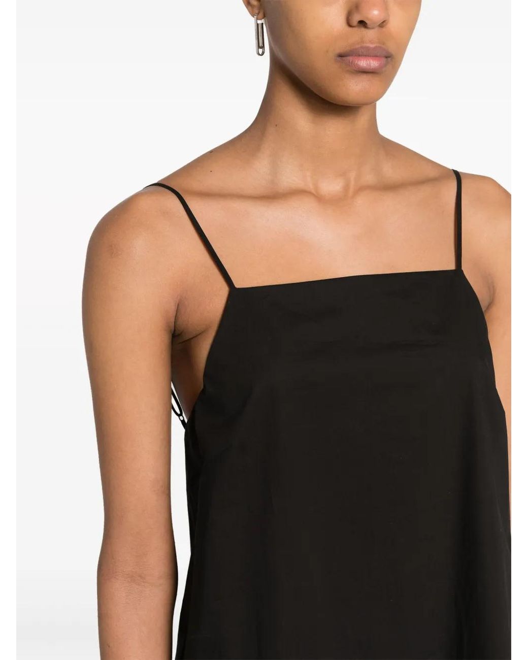 MM6 by Maison Margiela Black Poplin Sleeveless Playsuit