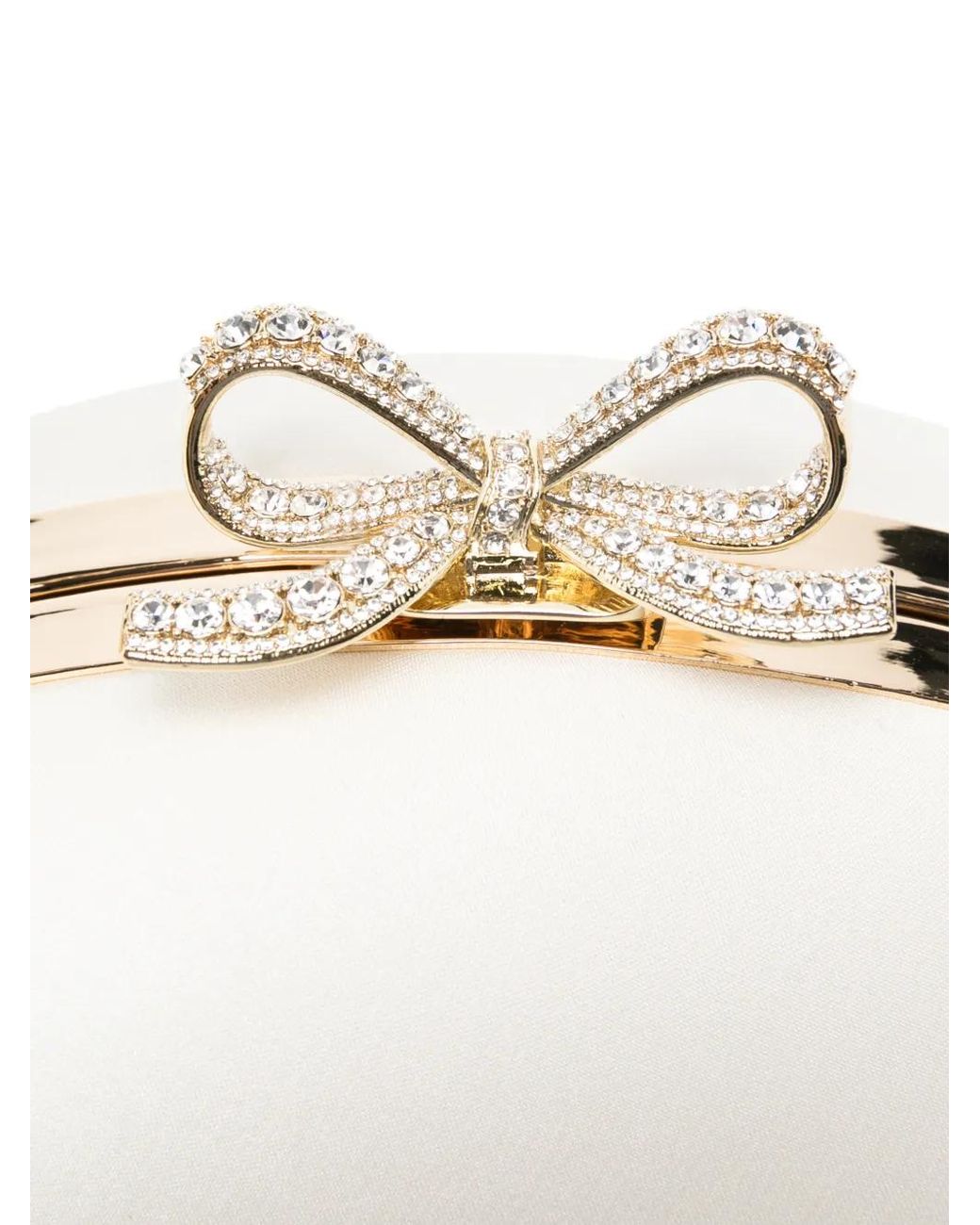 Self-Portrait White Bow-Detail Oval Clutch Bag