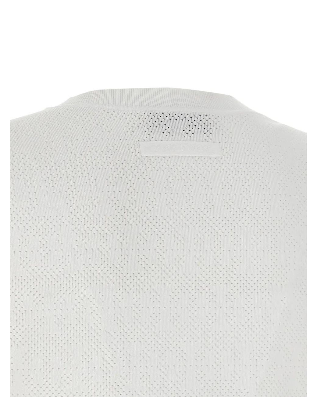 Tory Burch White Pointelle Crew-Neck Cardigan