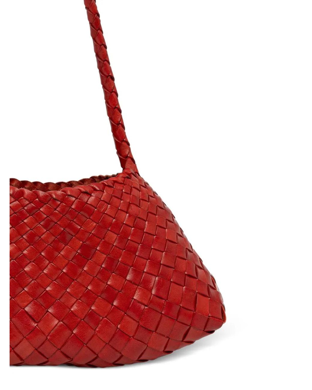 Dragon Diffusion Red Rosanna Woven Leather Shoulder Bag