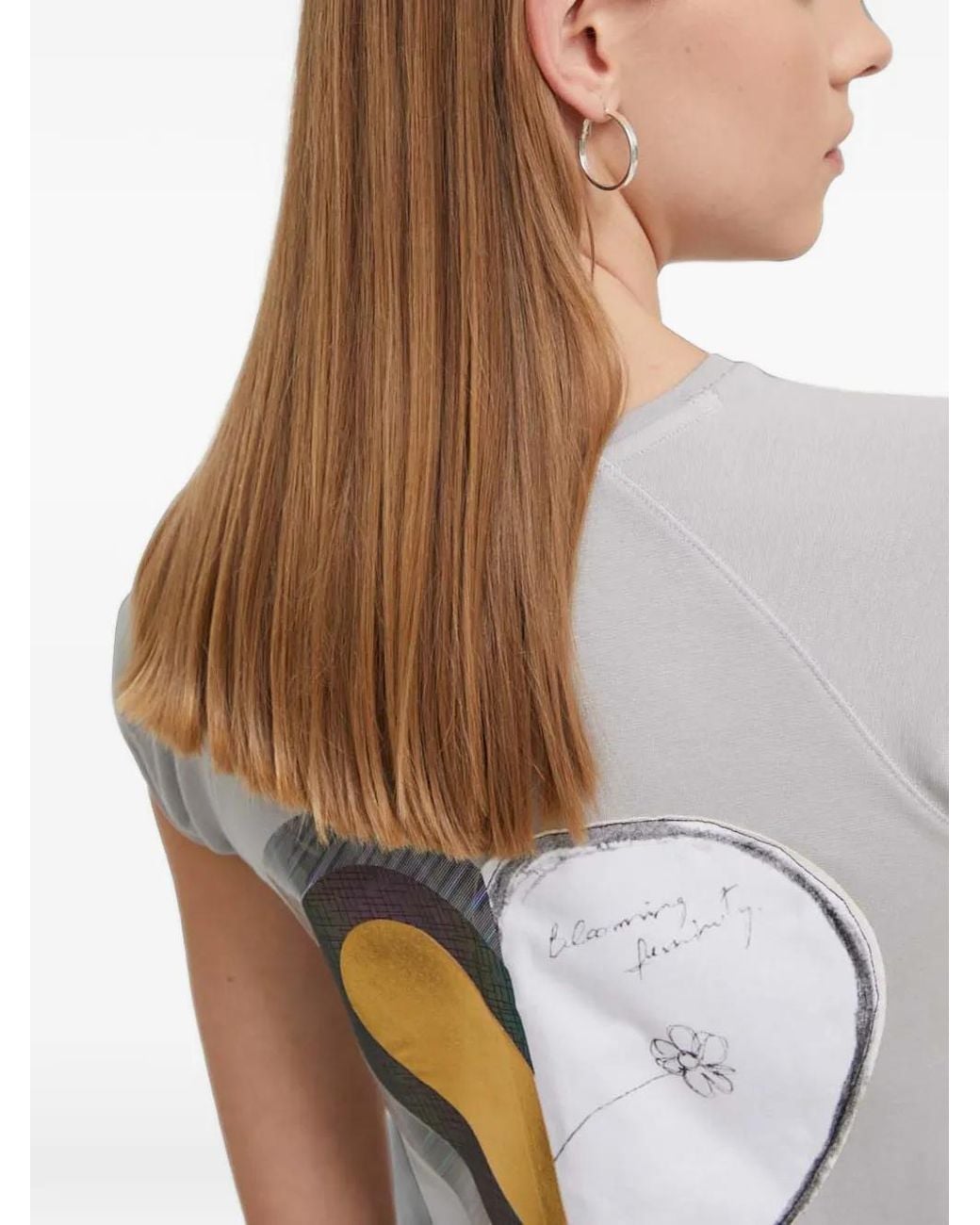 Desigual Blue Shiny Heart T-Shirt