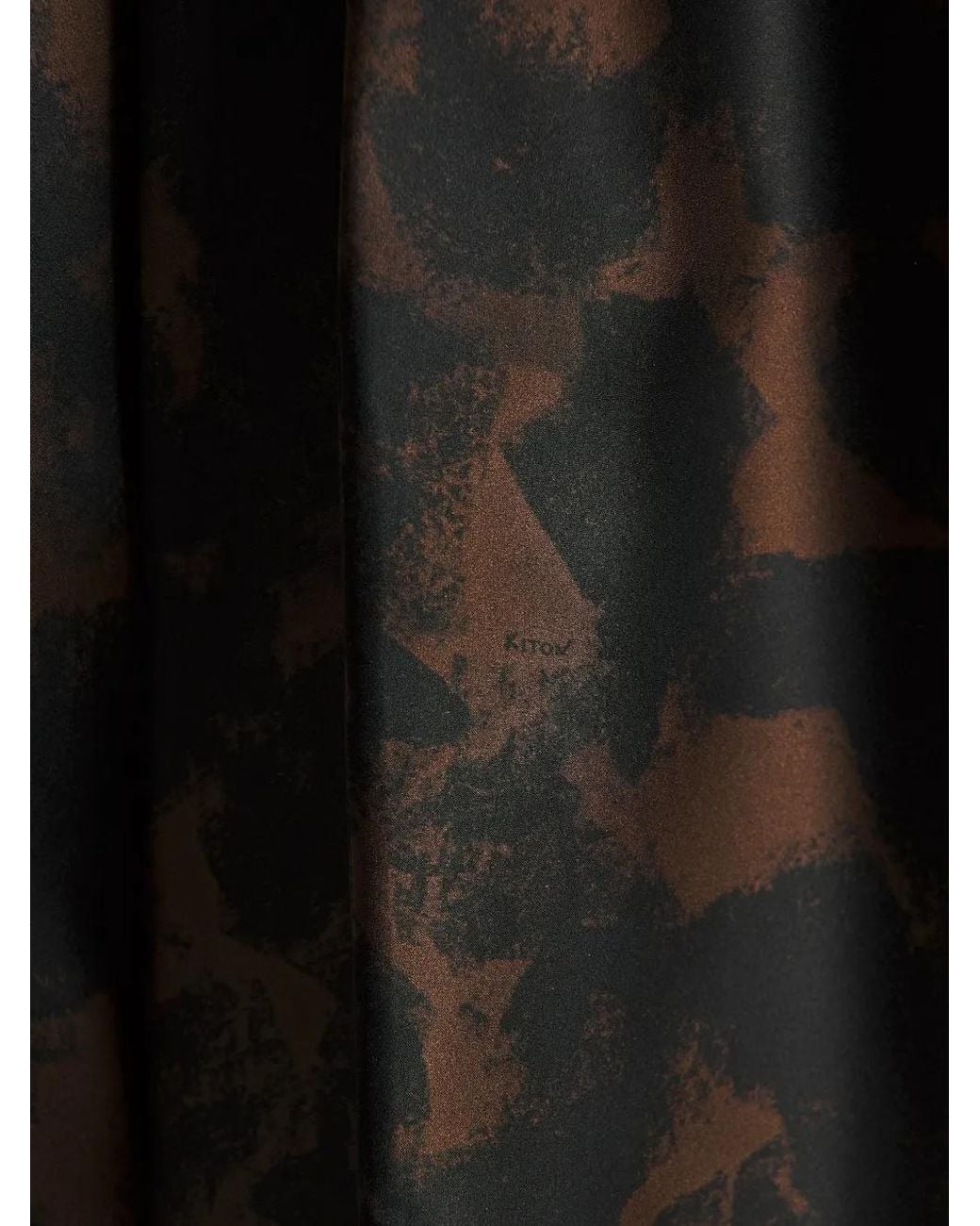 Kiton Black Abstract-Print Scarf-Neckline Midi Dress