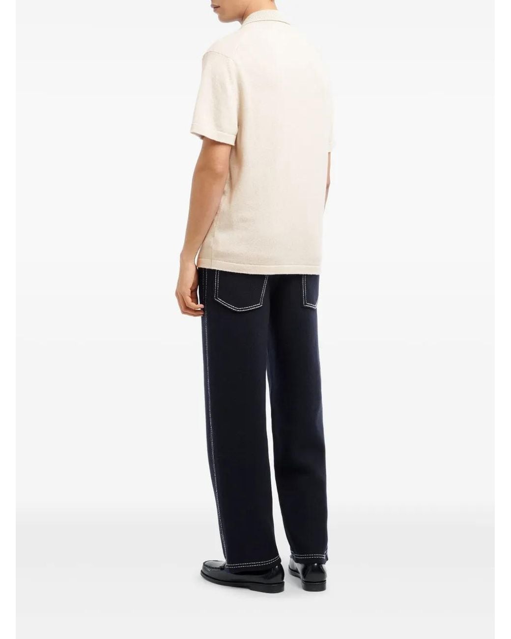 Barrie White Zip-Neck Polo Top for men