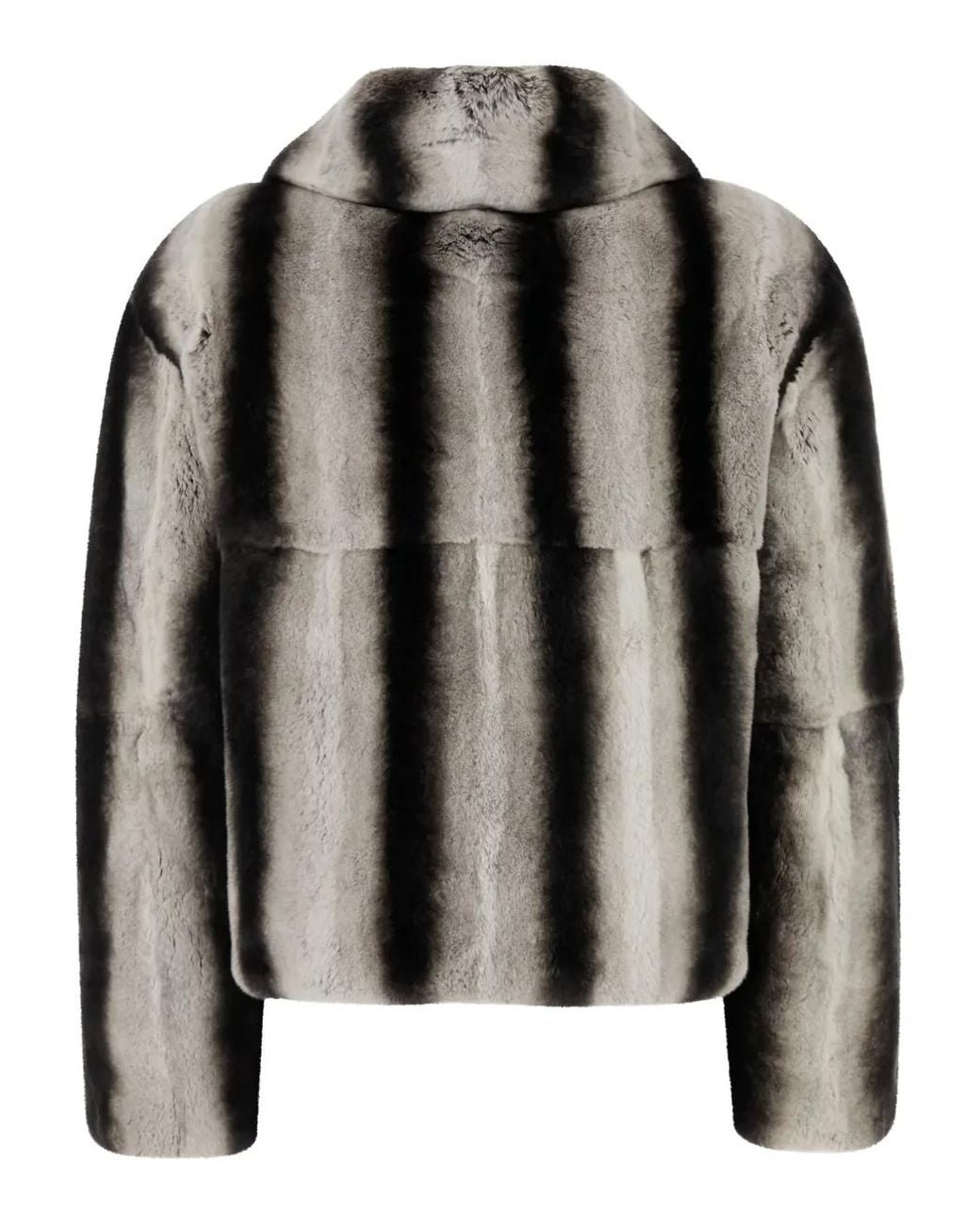 Yves Salomon Black Striped Jacket
