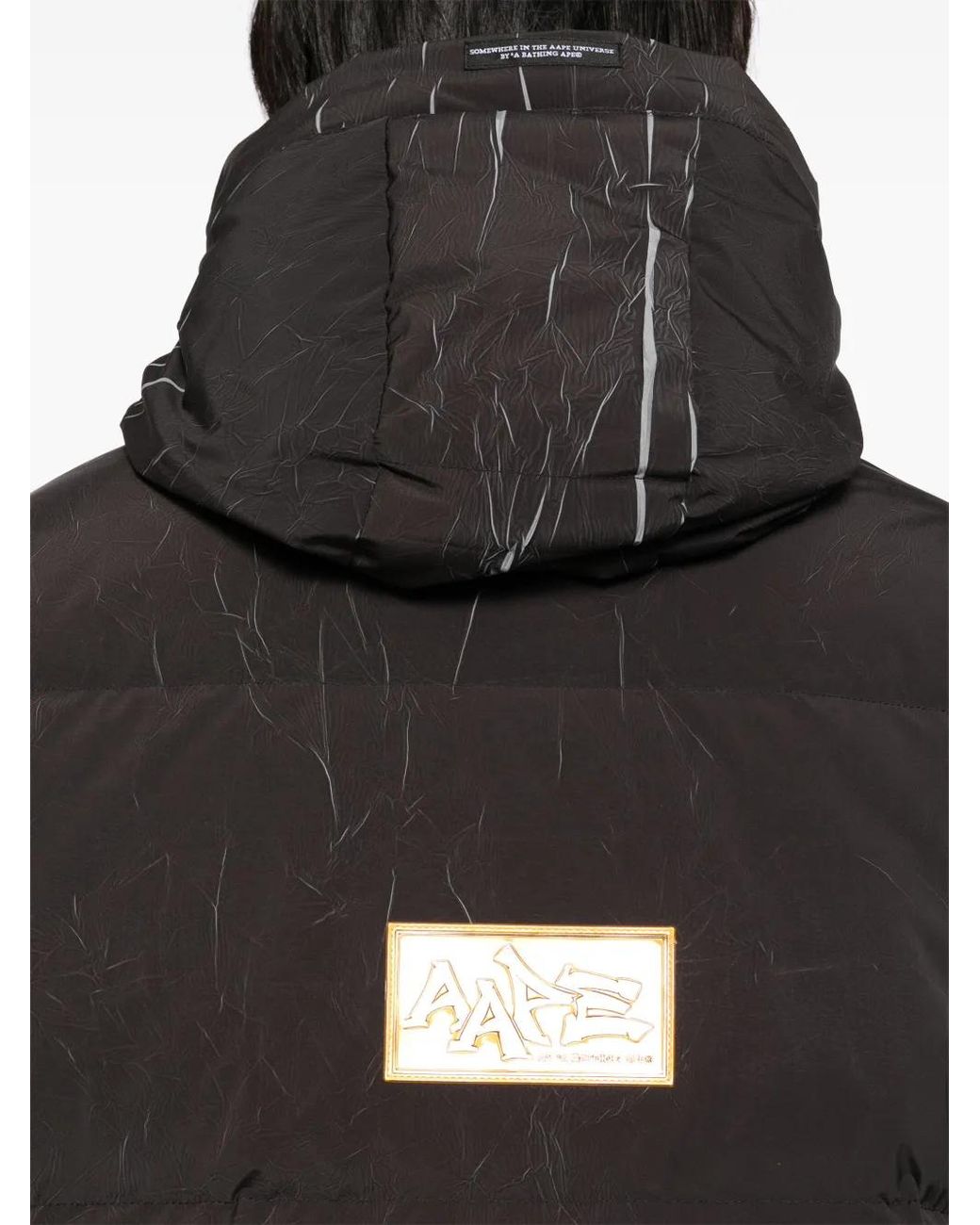 Aape By A Bathing Ape Black Crease Effect Padded Jacket for men