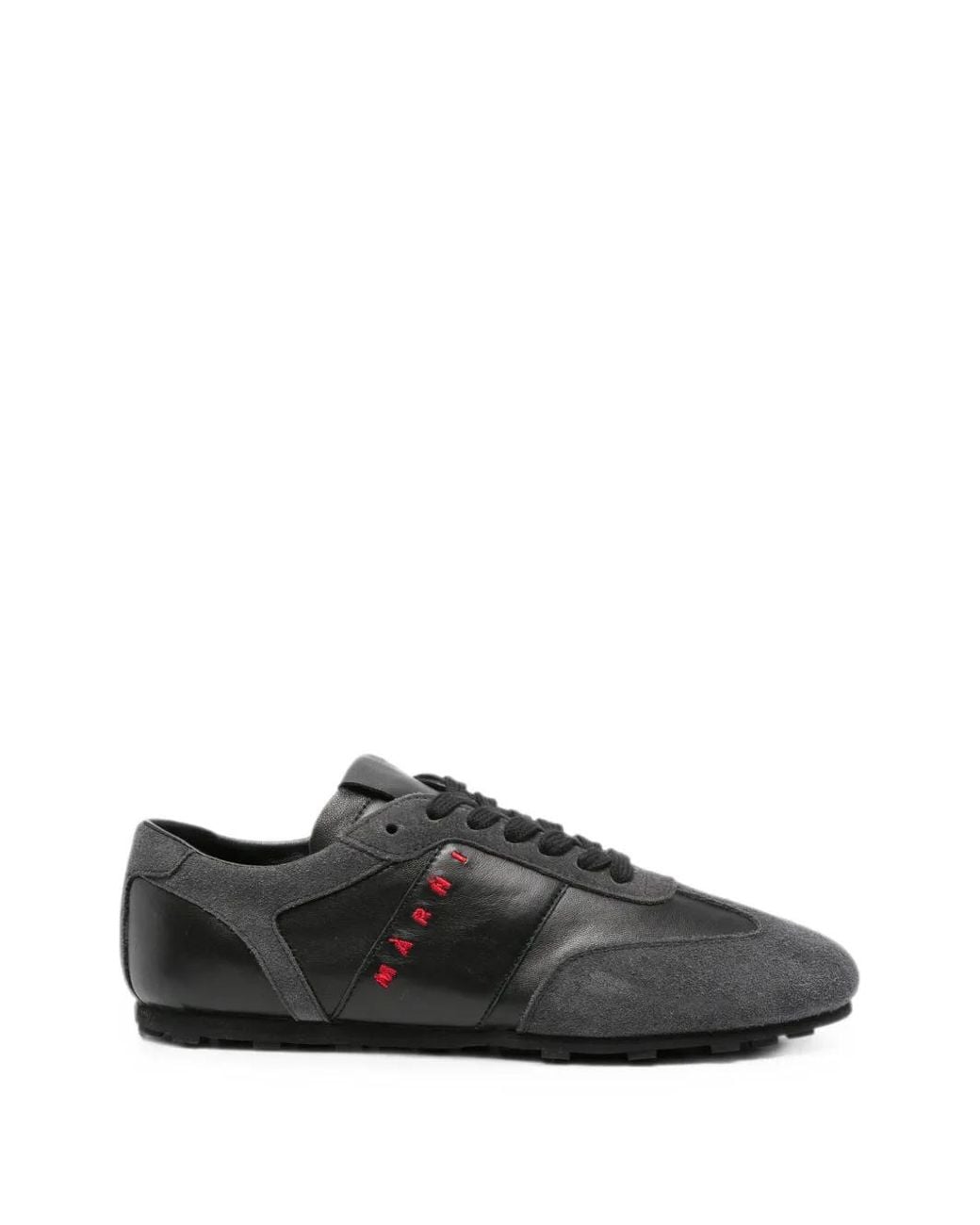Marni Black Logo-Embroidered Panelled Sneakers