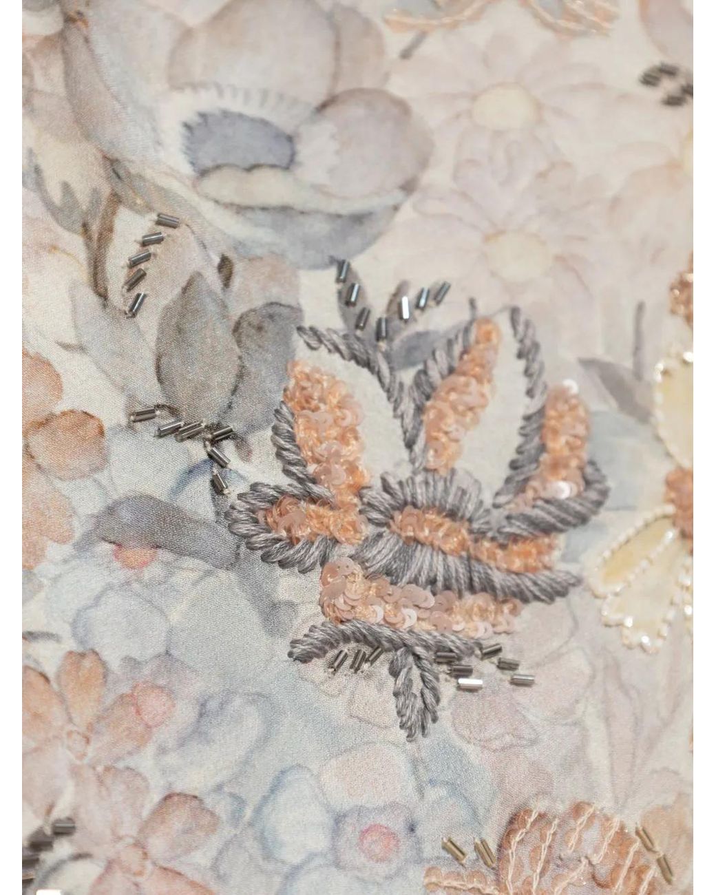 Golden Goose Deluxe Brand Natural Floral Sequin-Embellished Cardigan