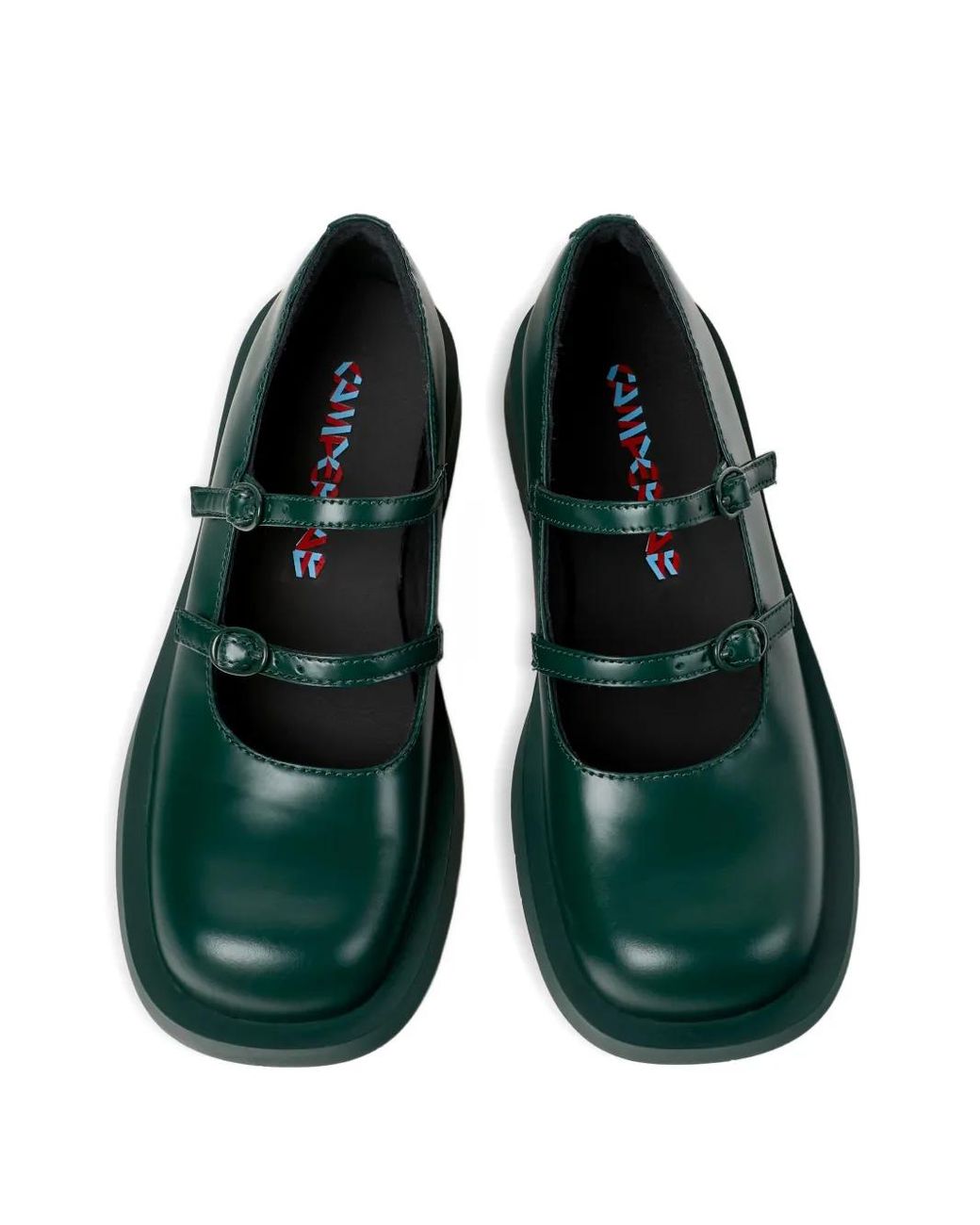 CAMPERLAB Green 1978 Double-Buckle Leather Flat Pumps