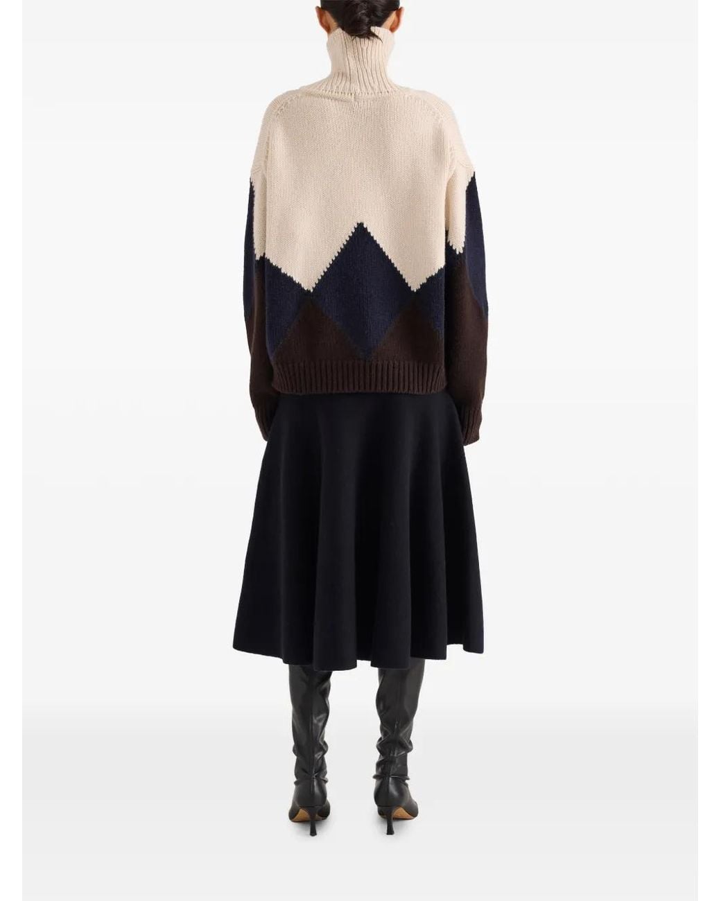 Proenza Schouler Blue Oren Intarsia Turtleneck