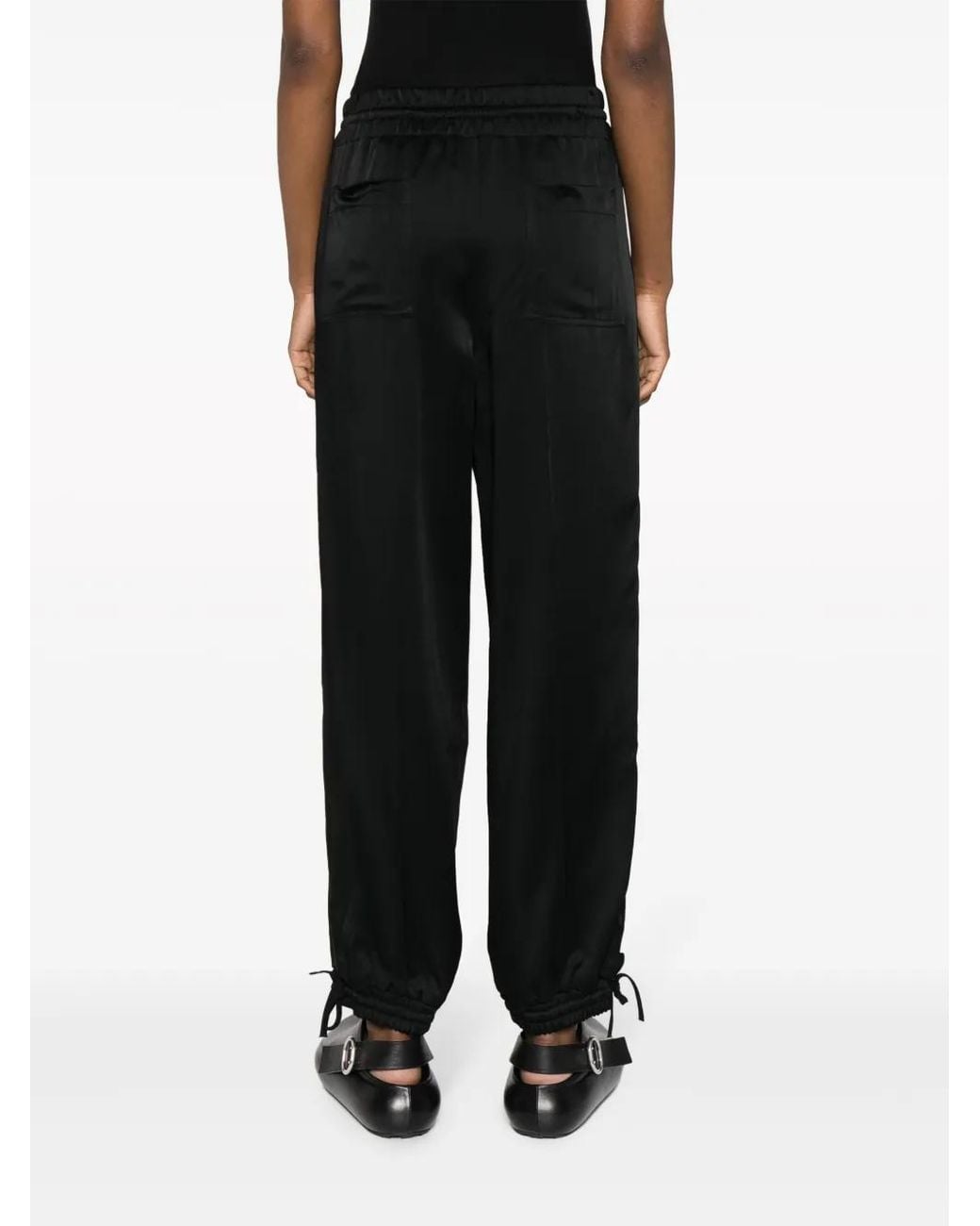 Jil Sander Black Tapered-leg Drawstring Trousers