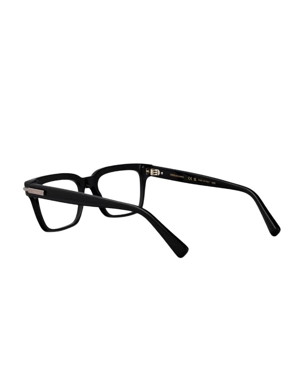 Ferragamo Eyewear Black Rectangular-Frames Glasses for men