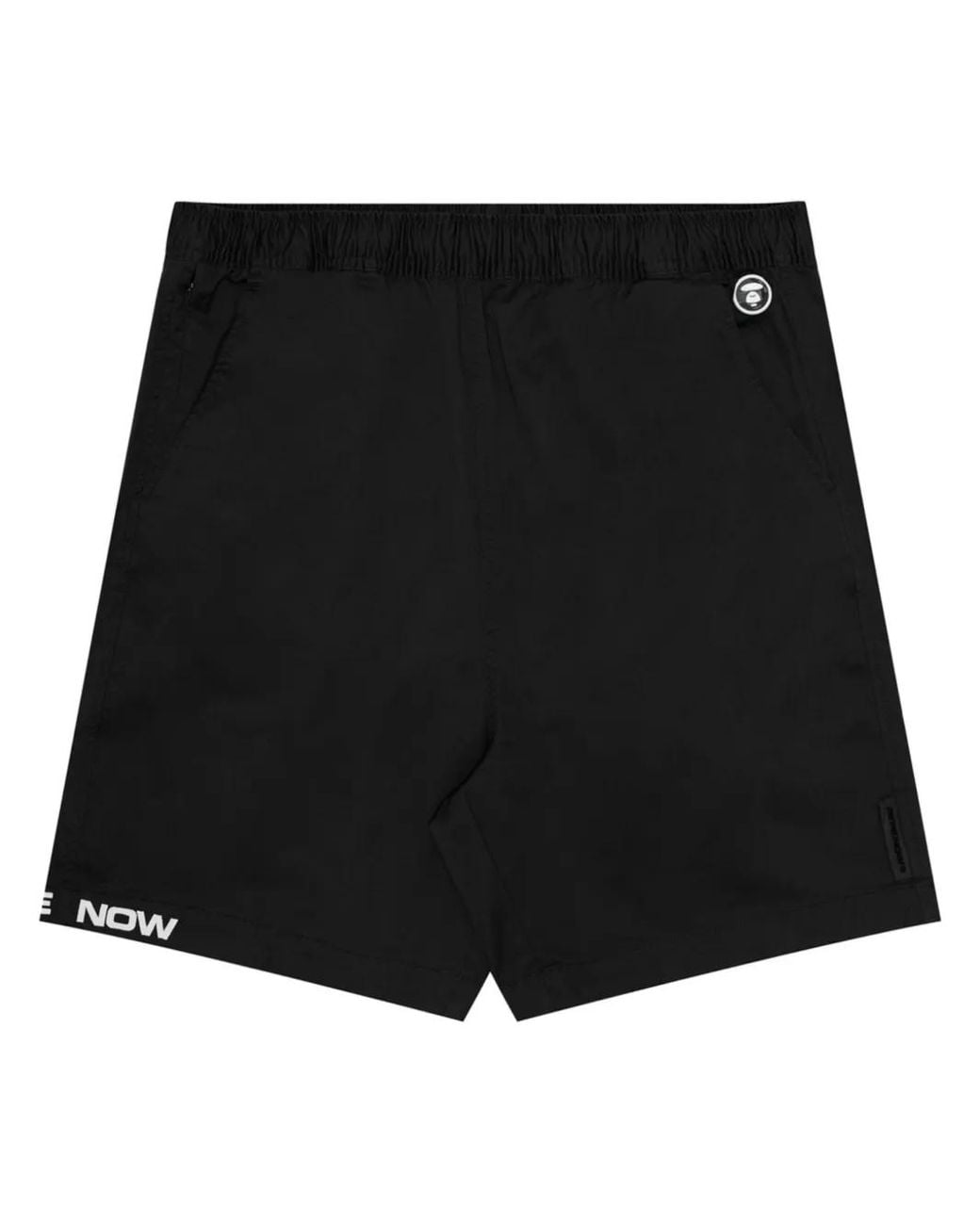 Aape By A Bathing Ape Black Logo-Embroidered Elasticated-Waist Shorts for men