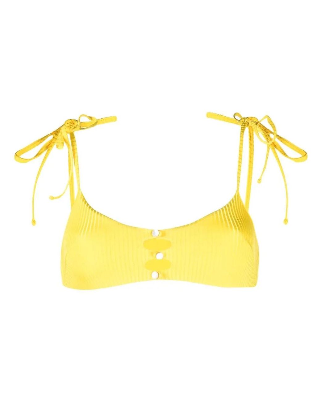 Sian Swimwear Yellow Side-tie Ribbed Bikini Bottoms
