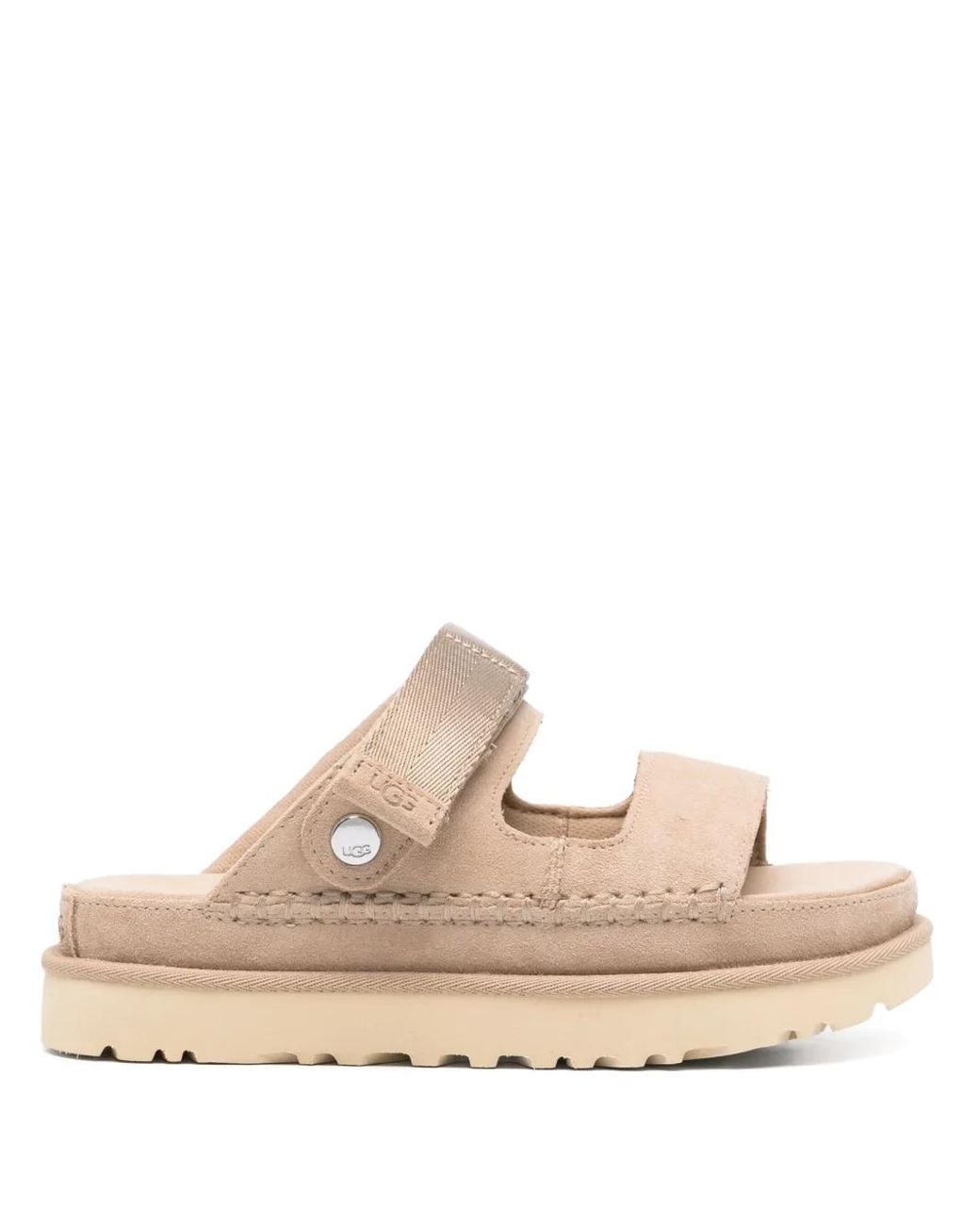 Ugg Natural Sand Leather Textile Sandals