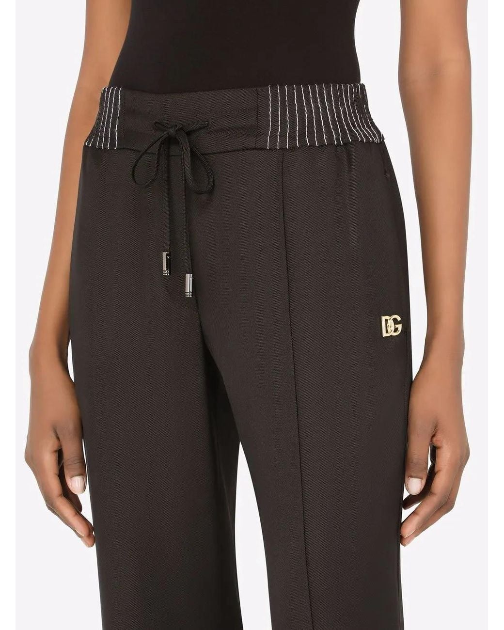 Dolce & Gabbana Black Twill Palazzo Pants