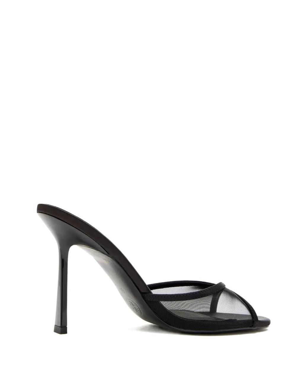 Femme LA Black 100Mm Iman Mesh-Panel Stiletto Sandals