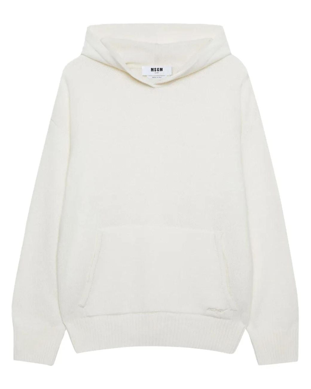 Hoodie À Logo Brodé MSGM en coloris White