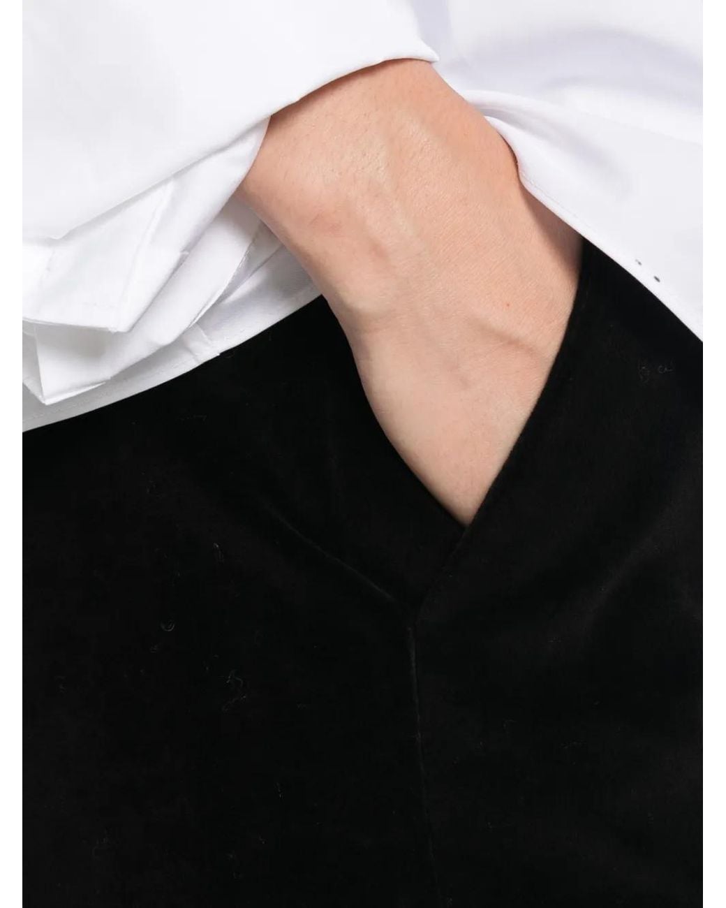 Circolo 1901 Black Velvet-Effect Trousers