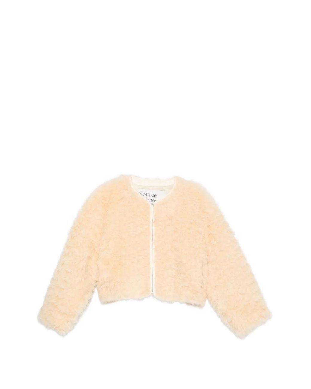 Source Unknown Natural Daye Shearling Cropped Jacket